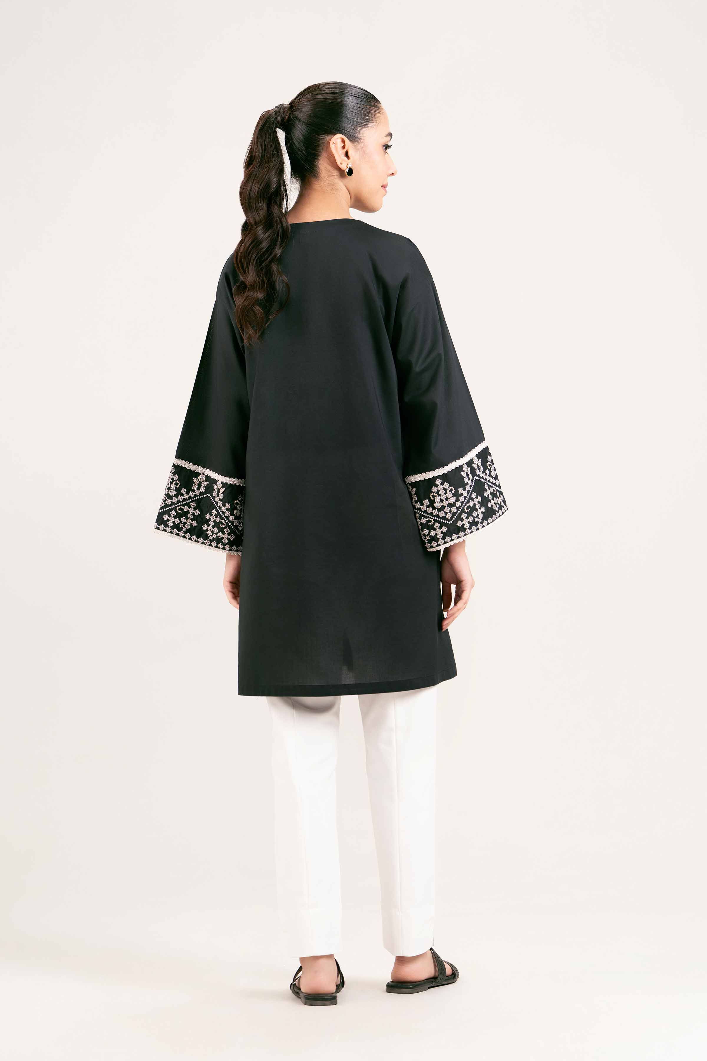 NishatUK - Brown Embroidered Cambric 1-piece ready to wear Tunic