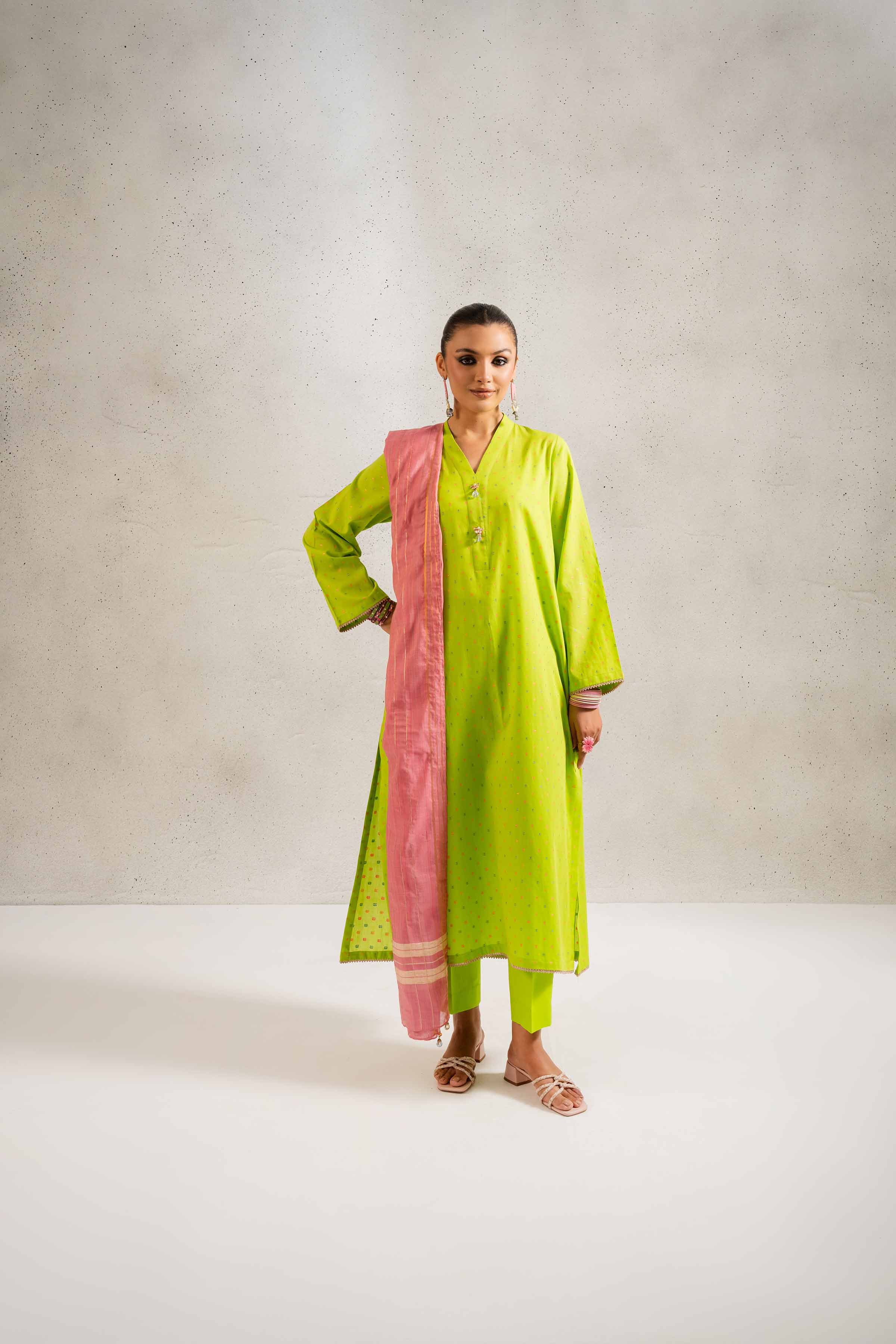 NishatUK - Brown Solids Jacquard 3-piece ready to wear Suit