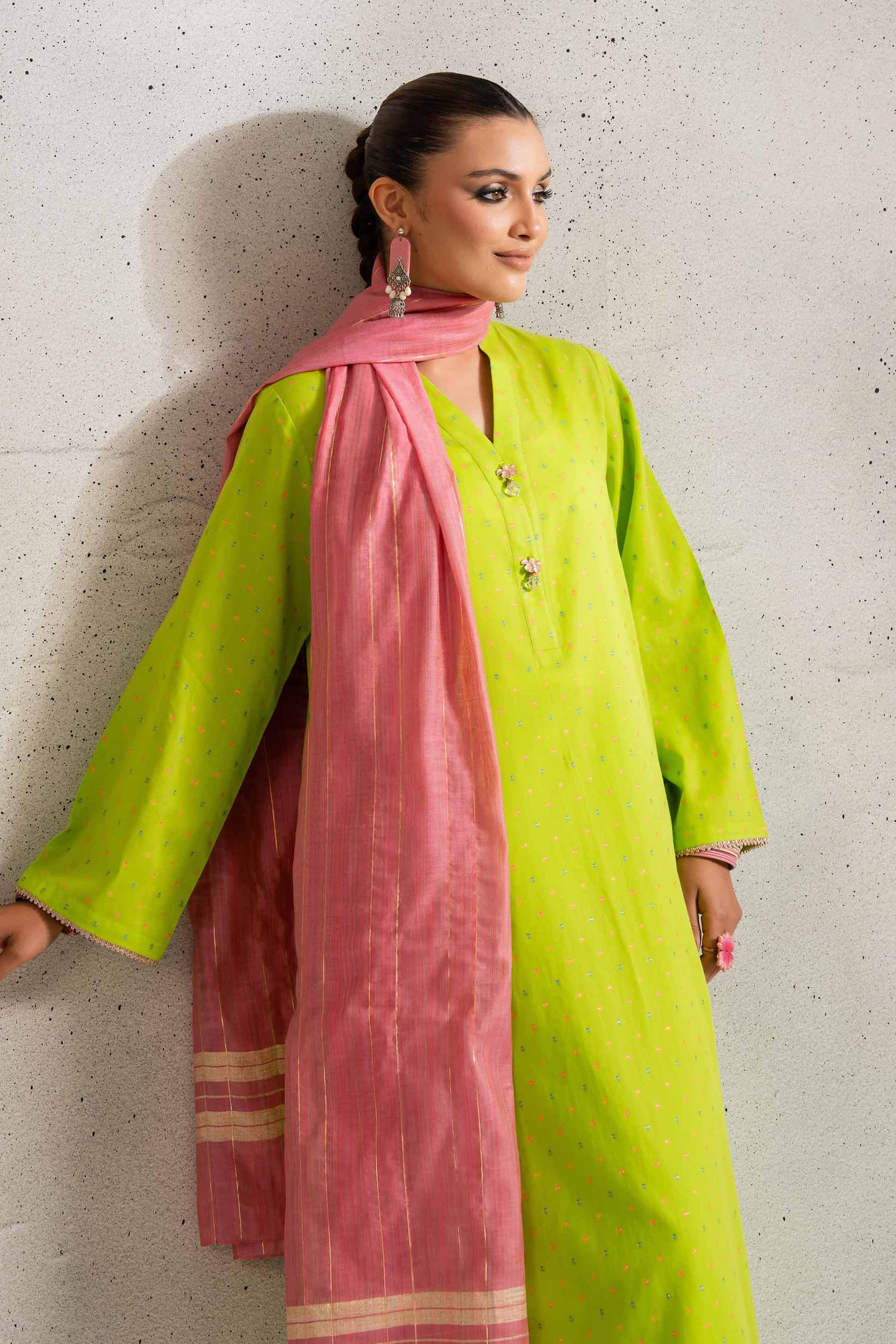 NishatUK - Brown Solids Jacquard 3-piece ready to wear Suit