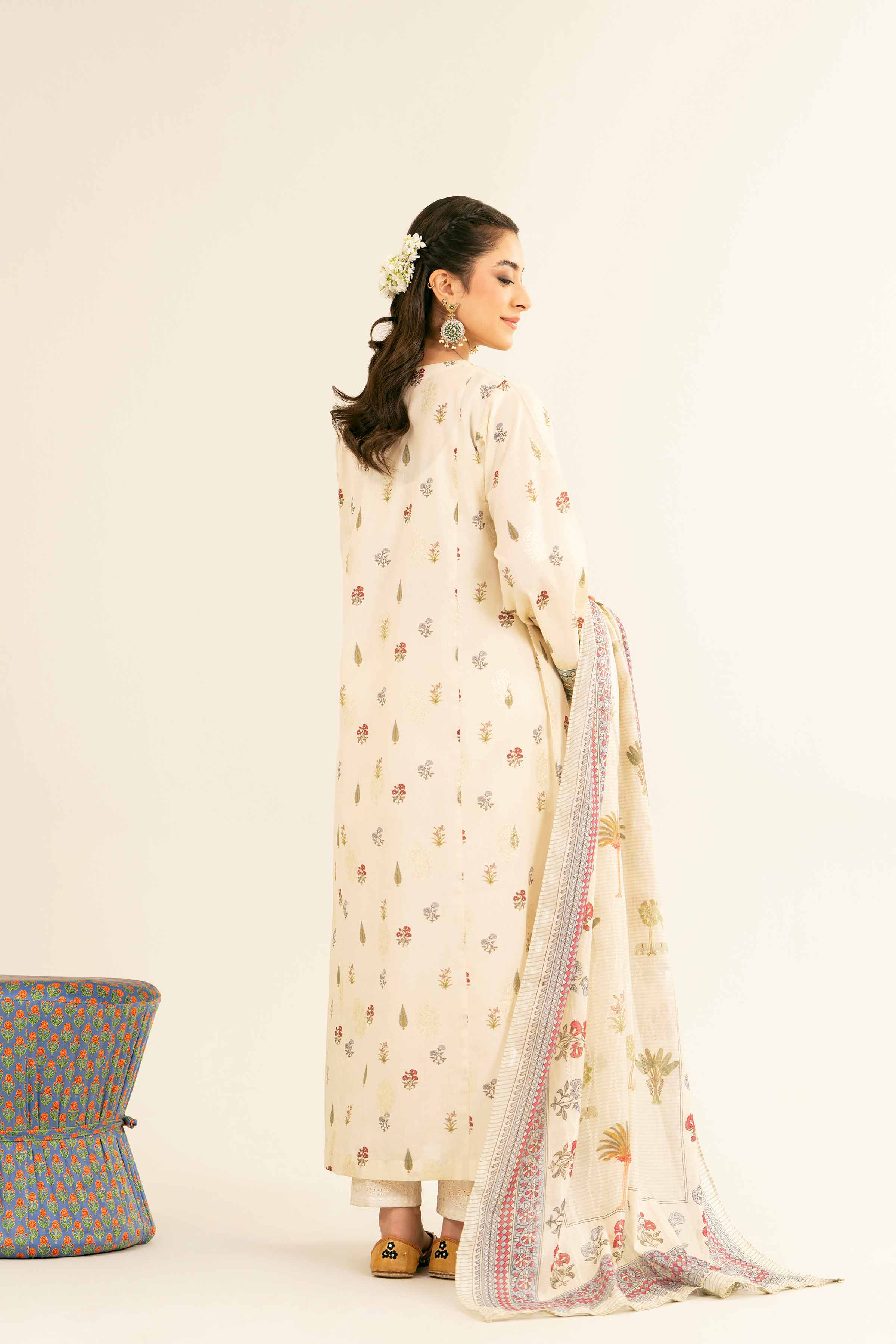 NishatUK - Off White Printed Jacquard 2-piece ready to wear Dress