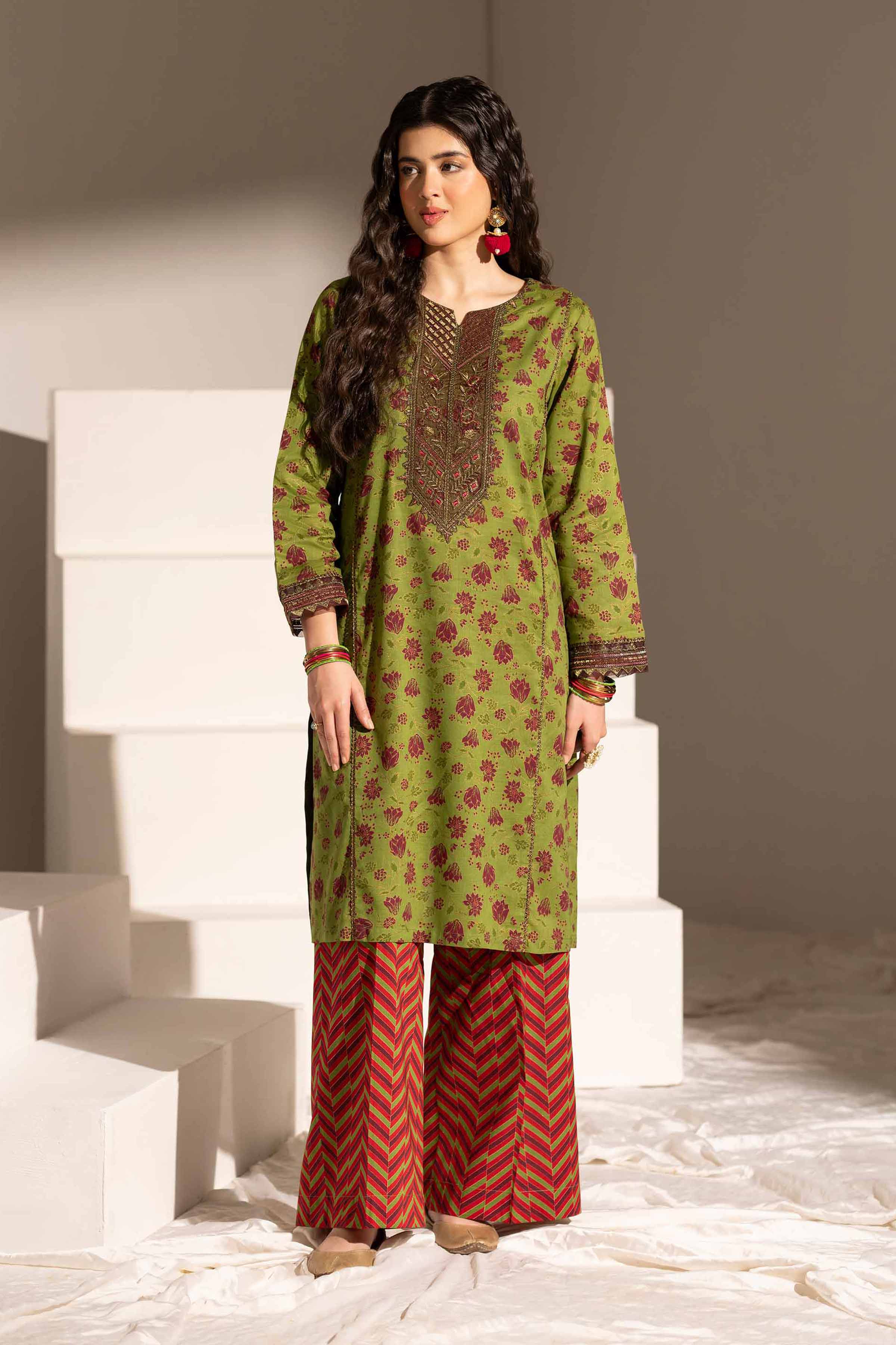 NishatUK - Brown Embroidered Lawn 2-piece ready to wear Dress