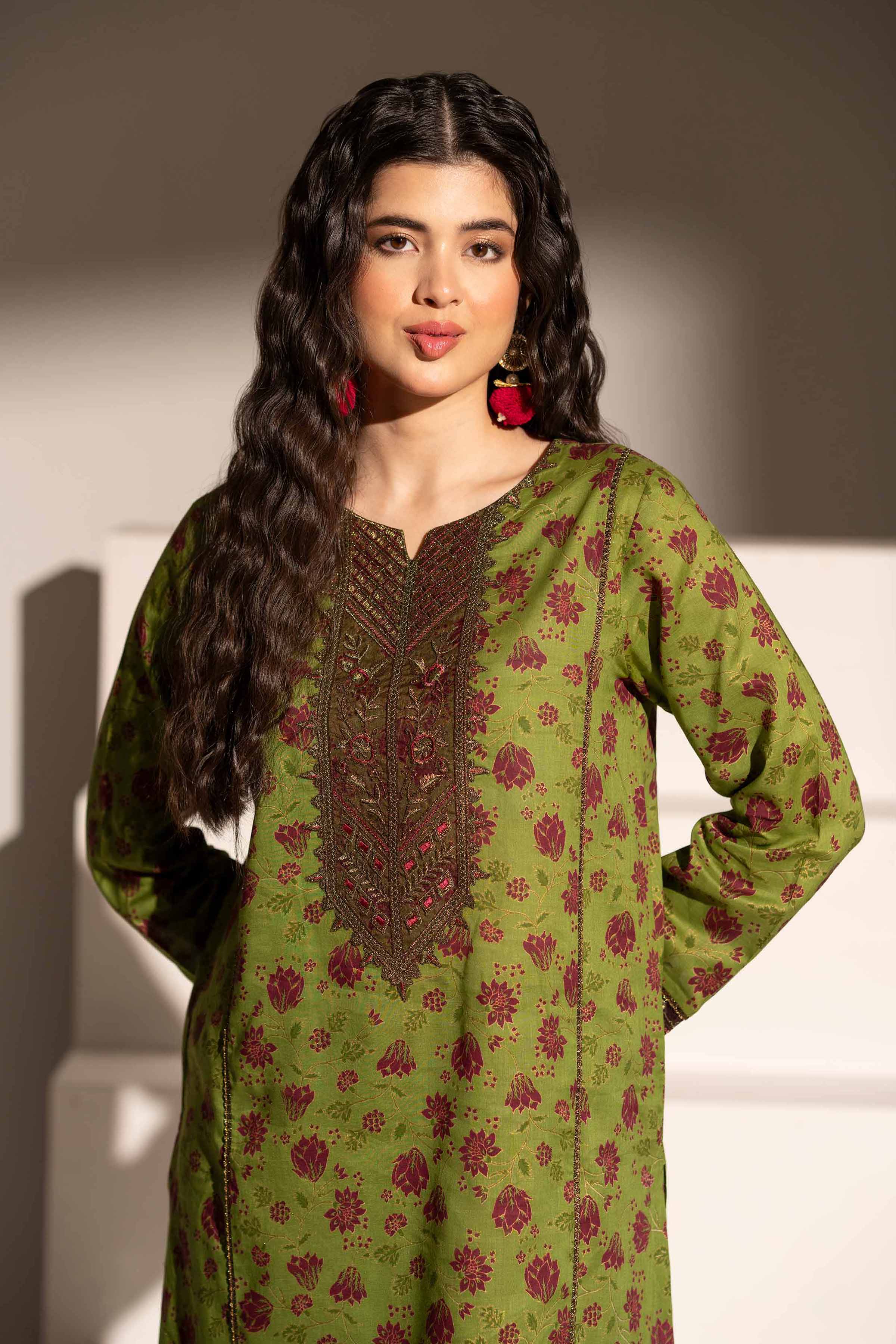 NishatUK - Brown Embroidered Lawn 2-piece ready to wear Dress