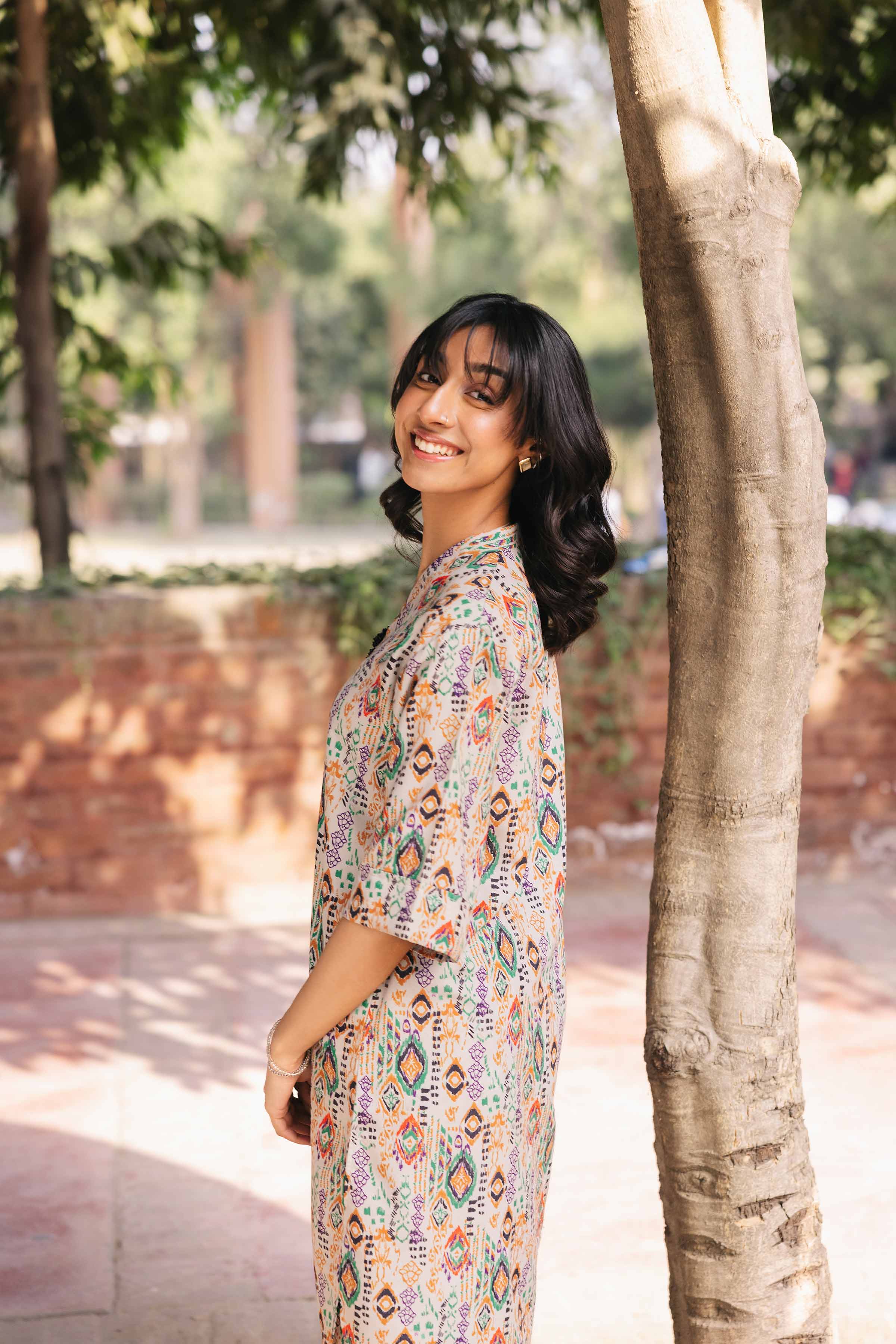 NishatUK - Brown Printed Crepe 2-piece ready to wear Dress