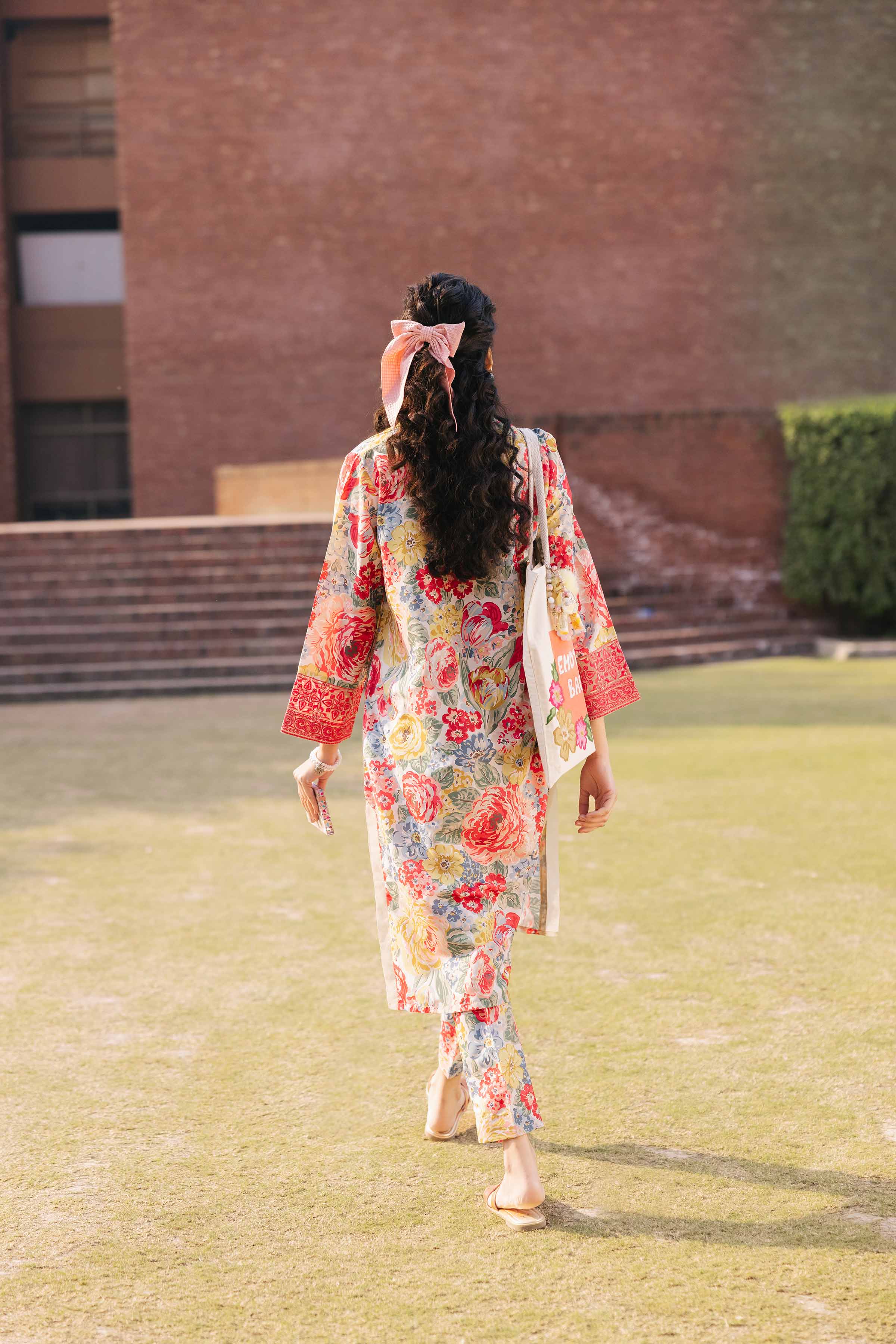 NishatUK - Brown Embroidered Crepe 2-piece ready to wear Dress