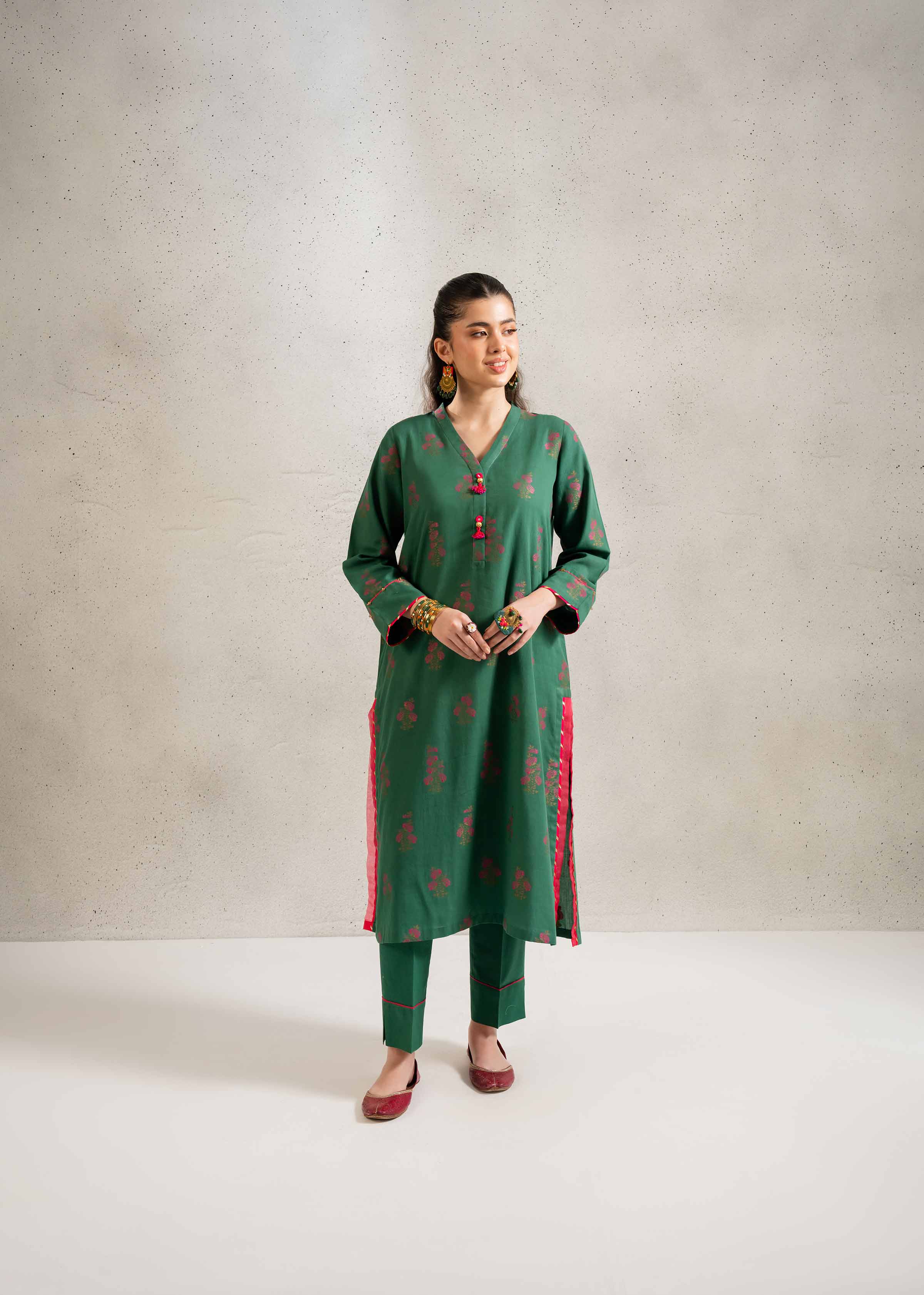 NishatUK - Brown Printed Texture 2-piece ready to wear Dress