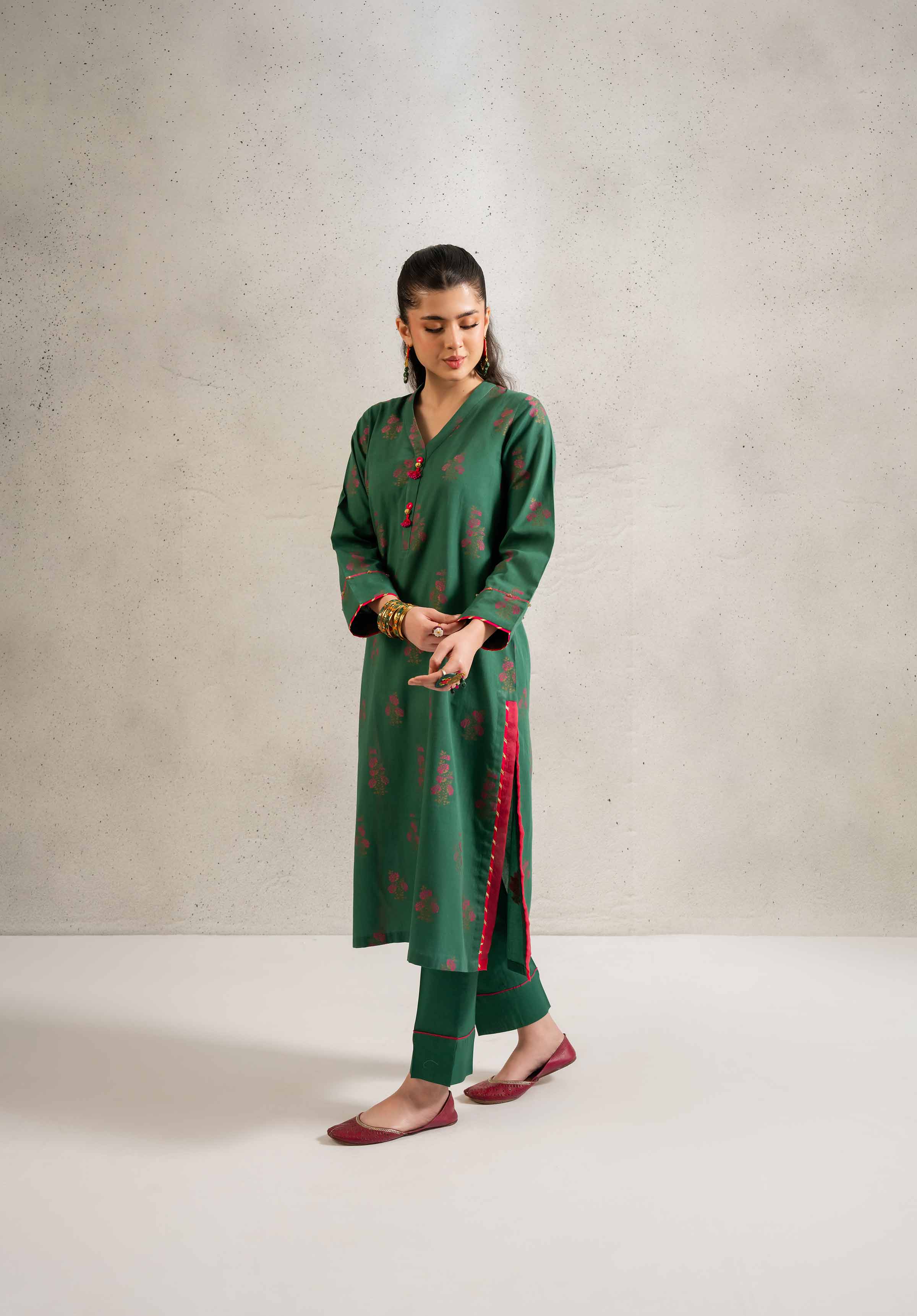 NishatUK - Brown Printed Texture 2-piece ready to wear Dress