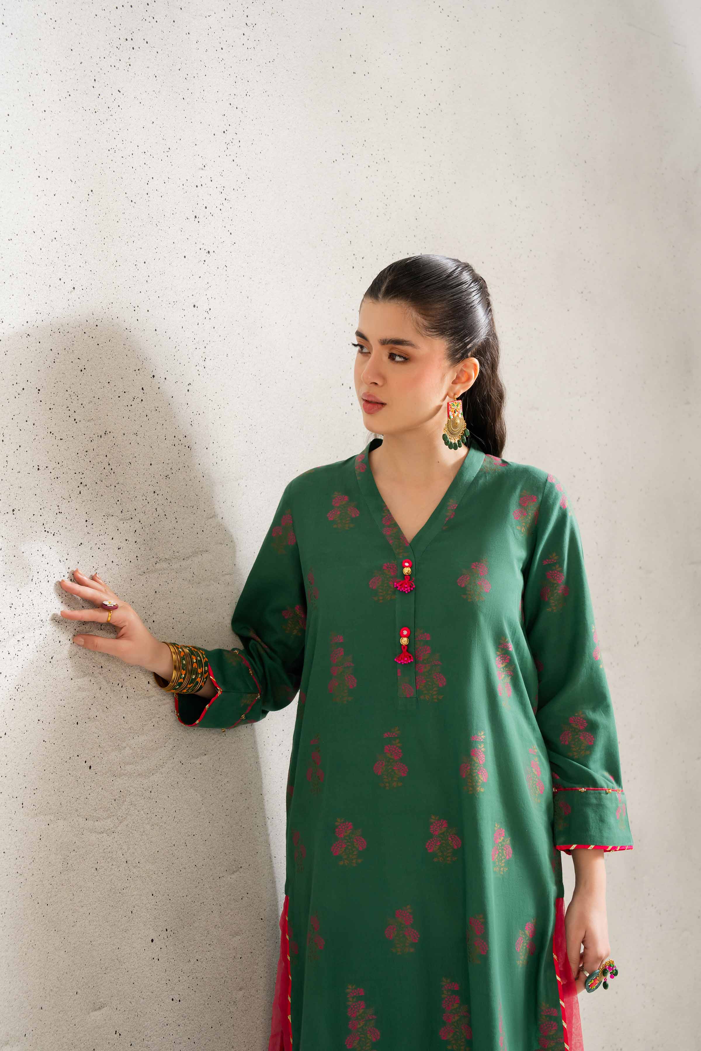 NishatUK - Brown Printed Texture 2-piece ready to wear Dress
