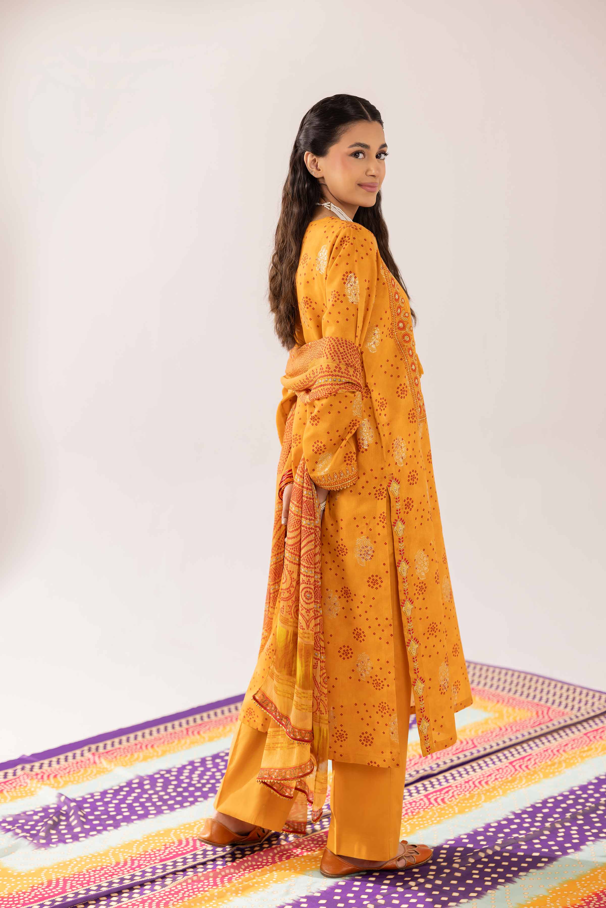 NishatUK - Brown Embroidered Jacquard 3-piece ready to wear Suit