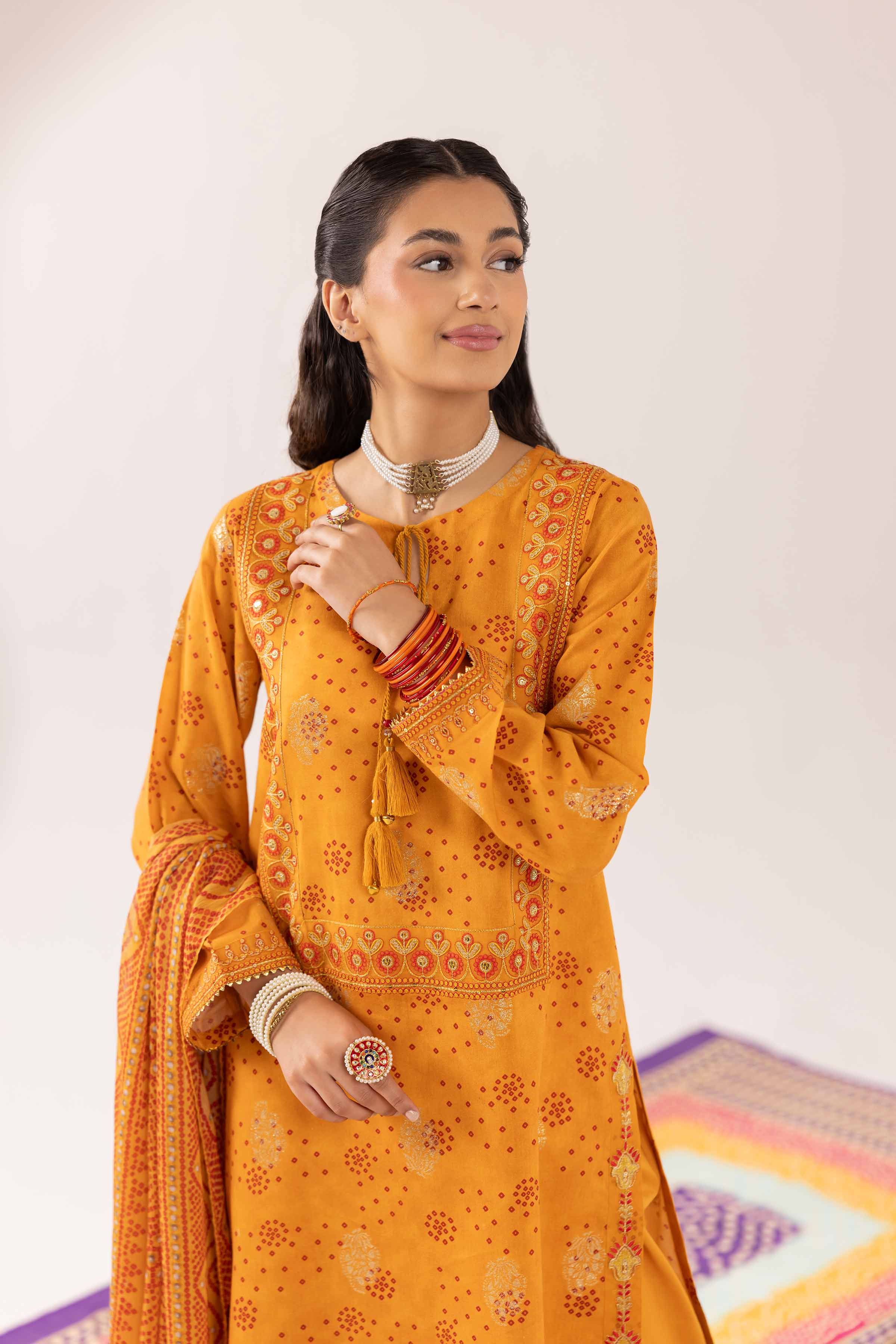 NishatUK - Brown Embroidered Jacquard 3-piece ready to wear Suit