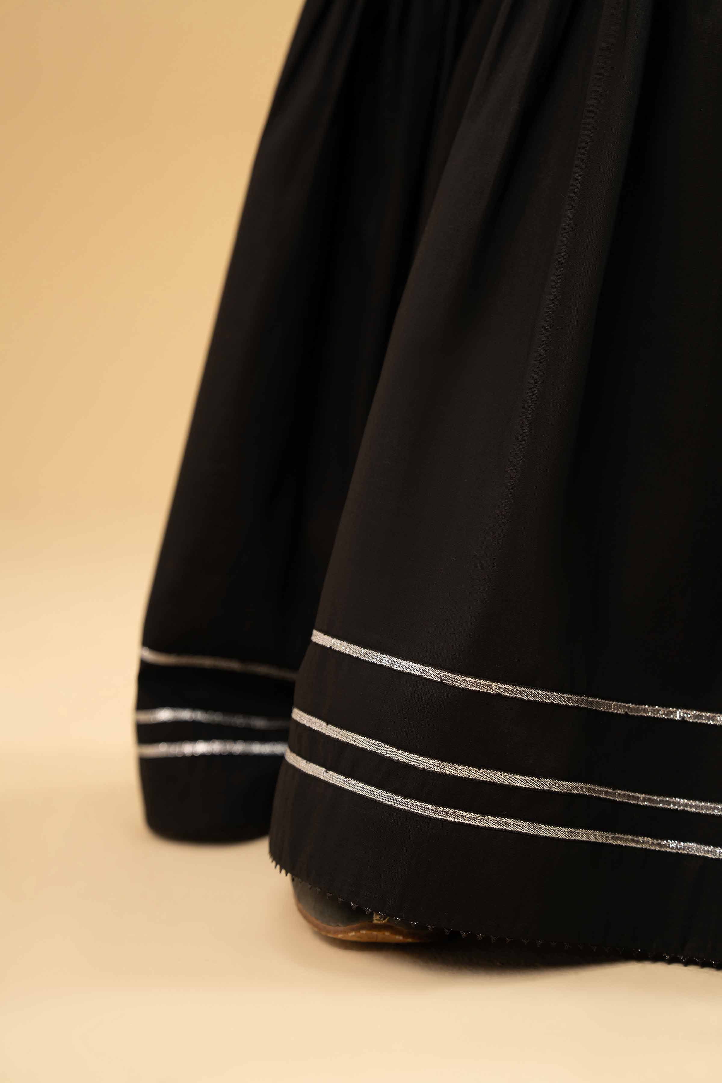 NishatUK - Black Solids Cambric 1-piece ready to wear Sharara