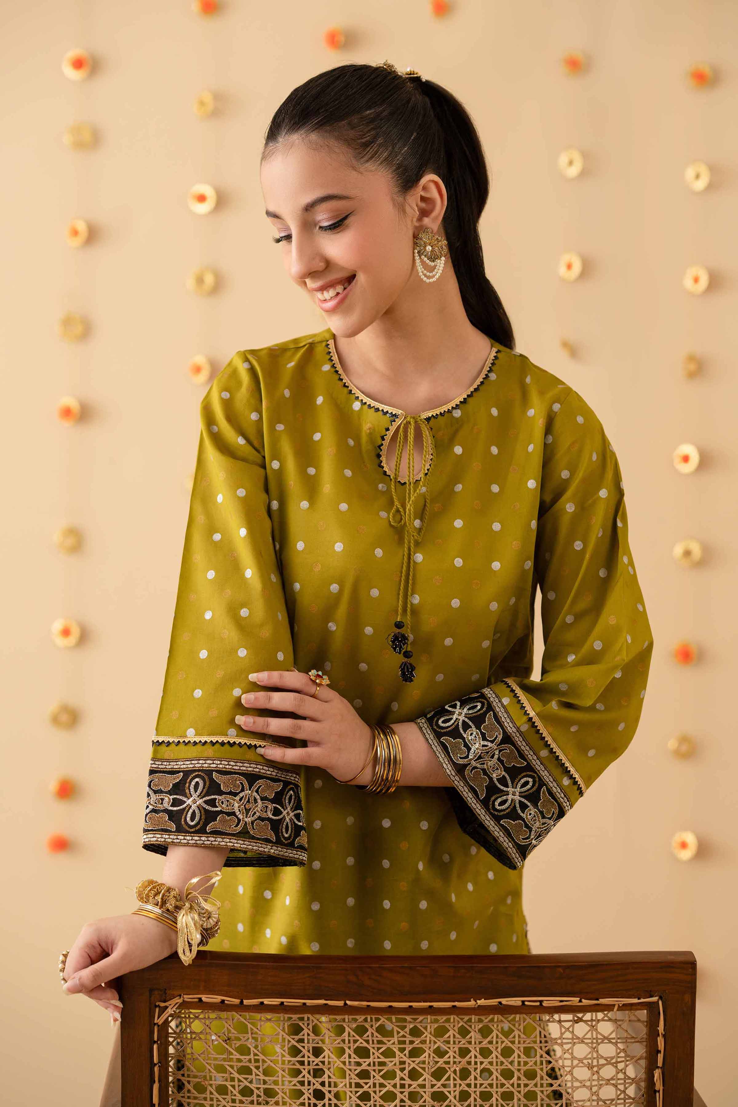NishatUK - Olive Green Embroidered Lawn 1-piece ready to wear Shirt