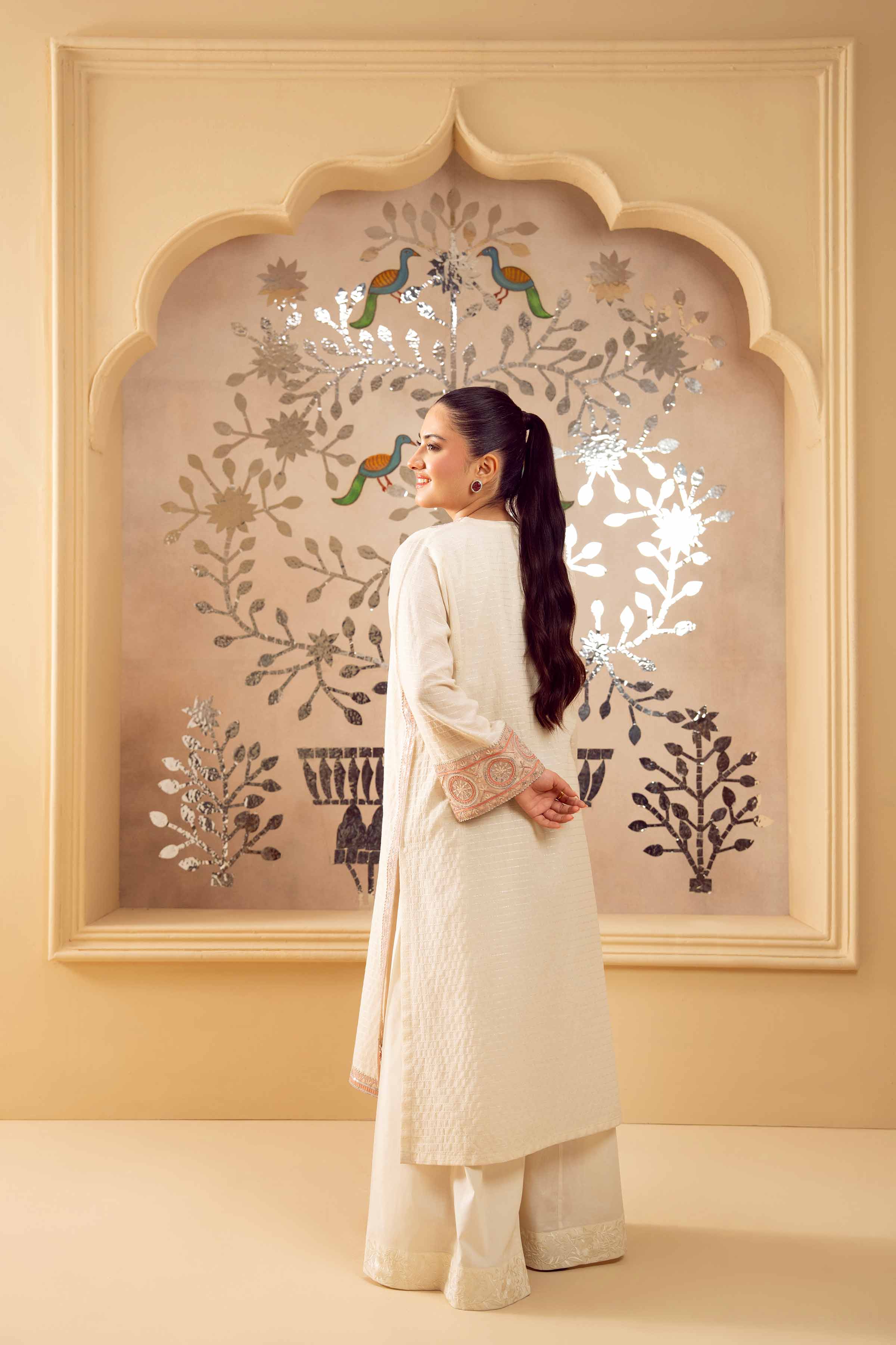 NishatUK - White Embroidered Jacquard 1-piece ready to wear Shirt