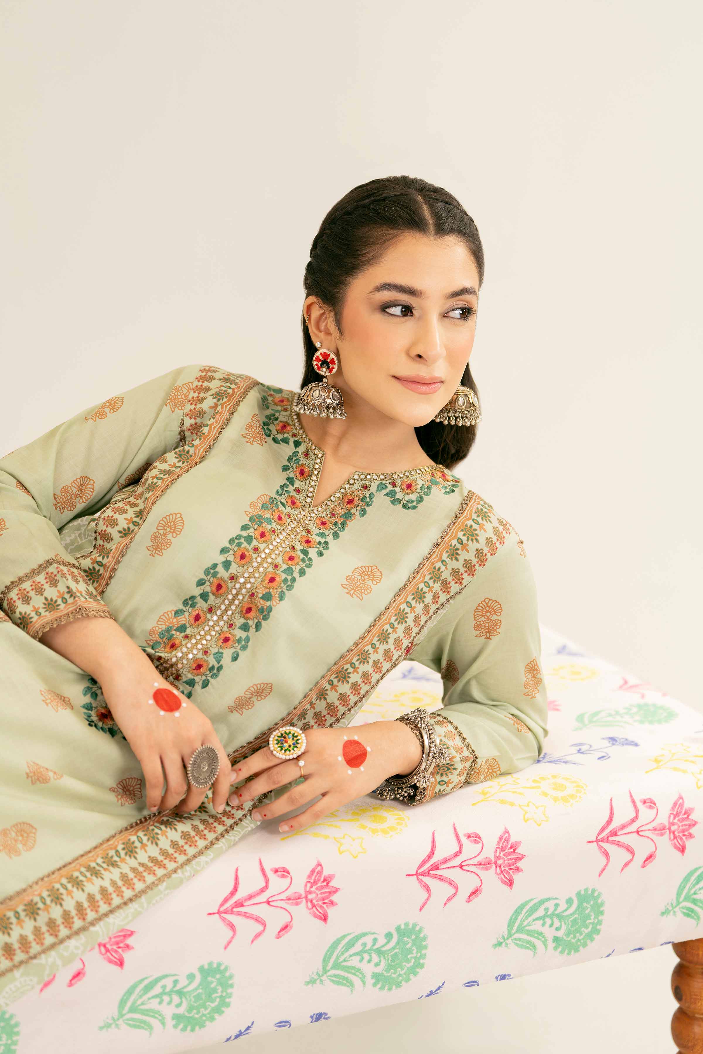 NishatUK - Brown Embroidered Lawn 1-piece ready to wear Shirt