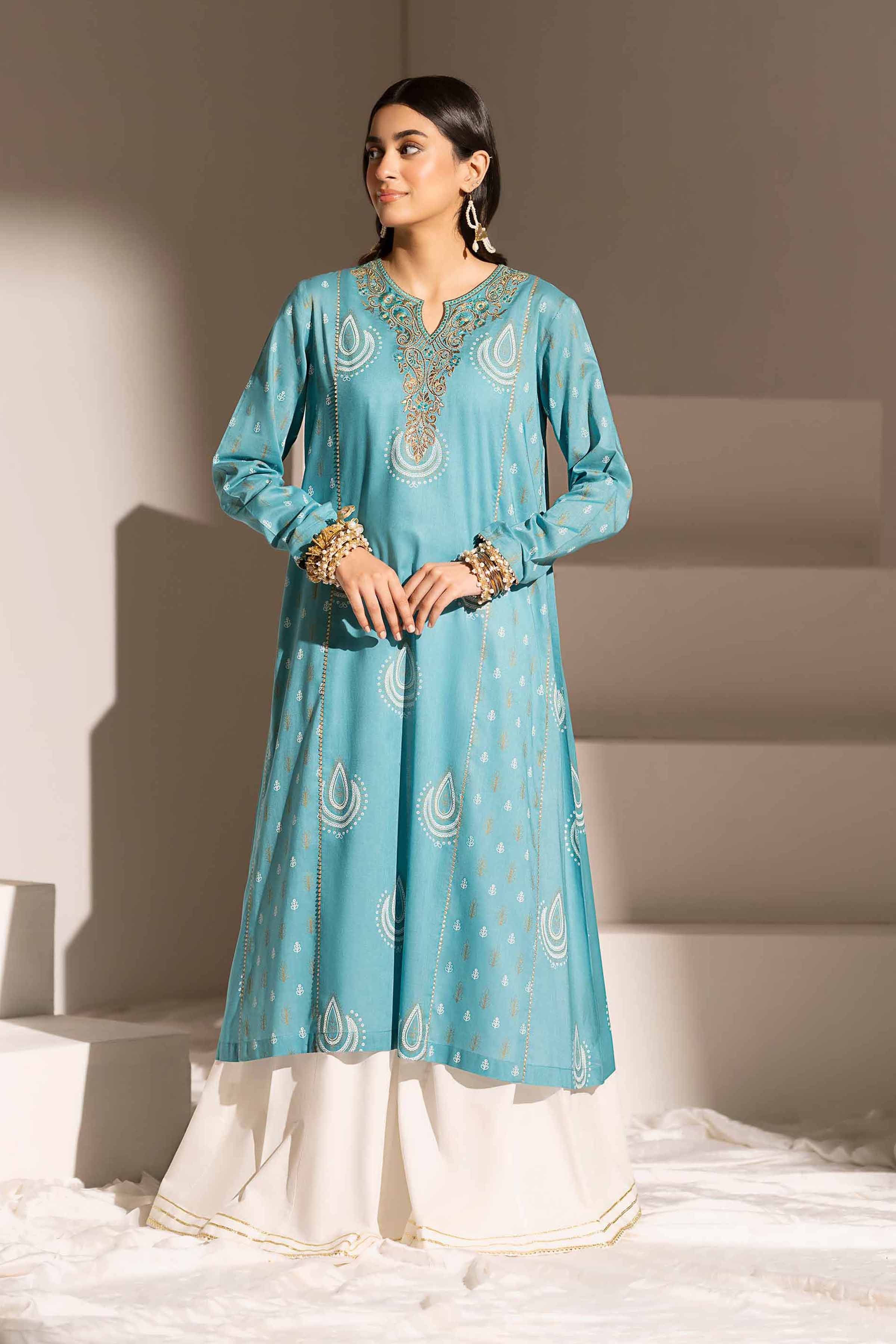NishatUK - Brown Embroidered Lawn 1-piece ready to wear Shirt