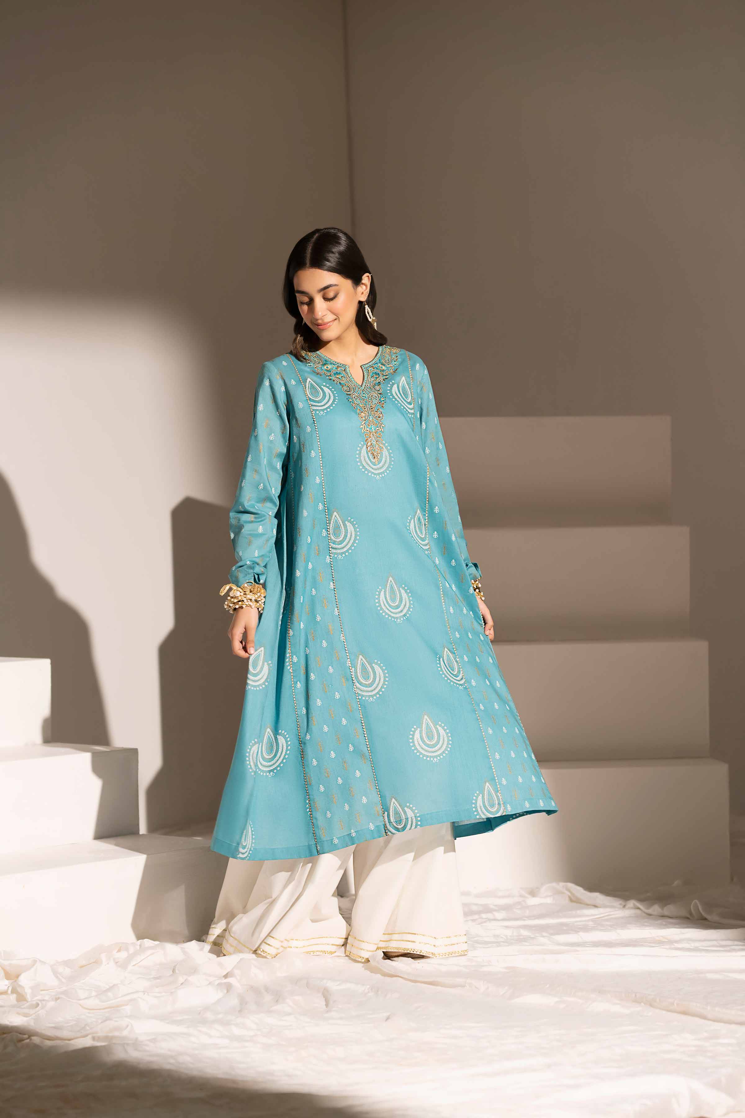 NishatUK - Brown Embroidered Lawn 1-piece ready to wear Shirt