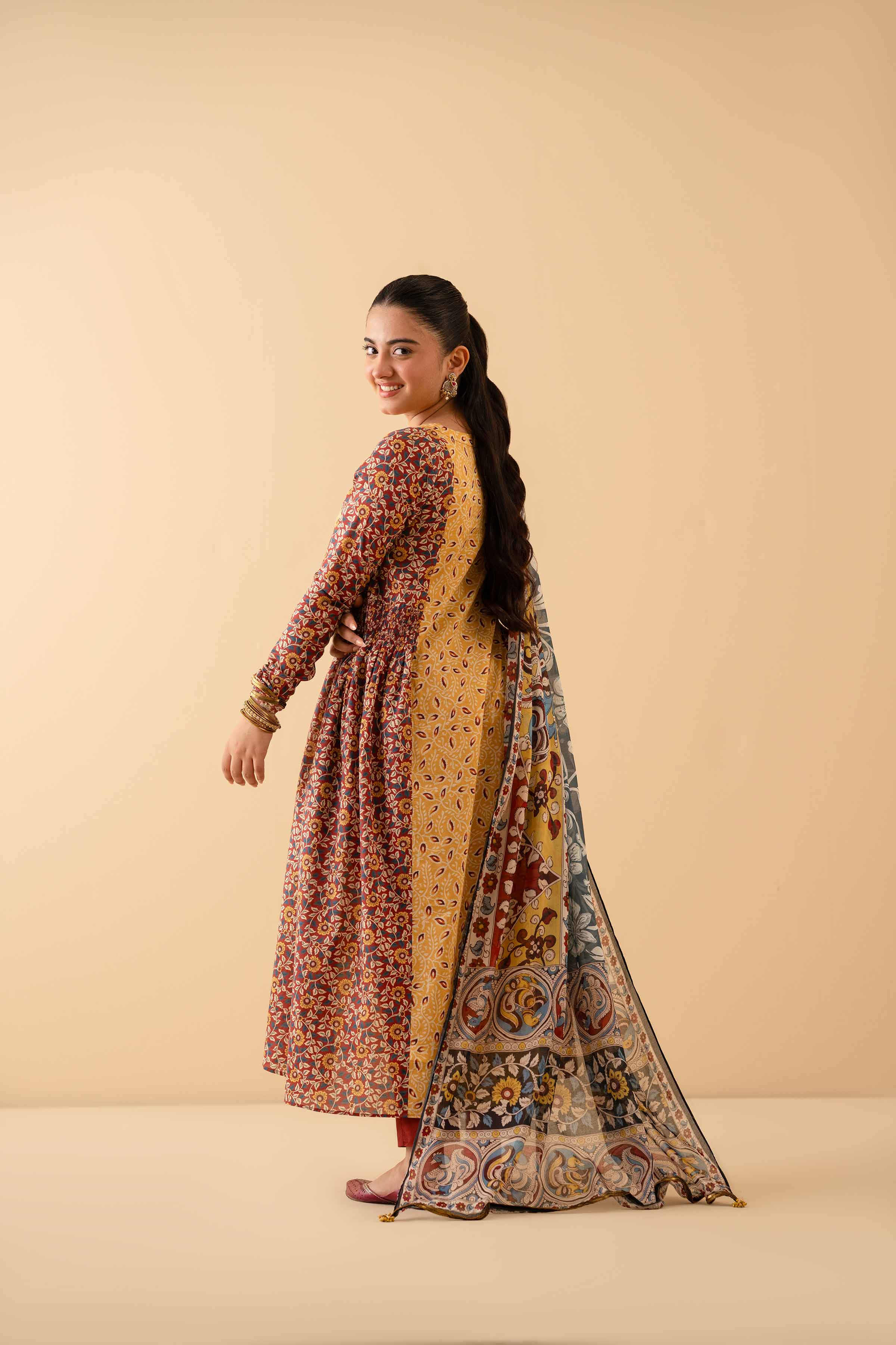 NishatUK - Maroon Printed Lawn 3-piece ready to wear Suit
