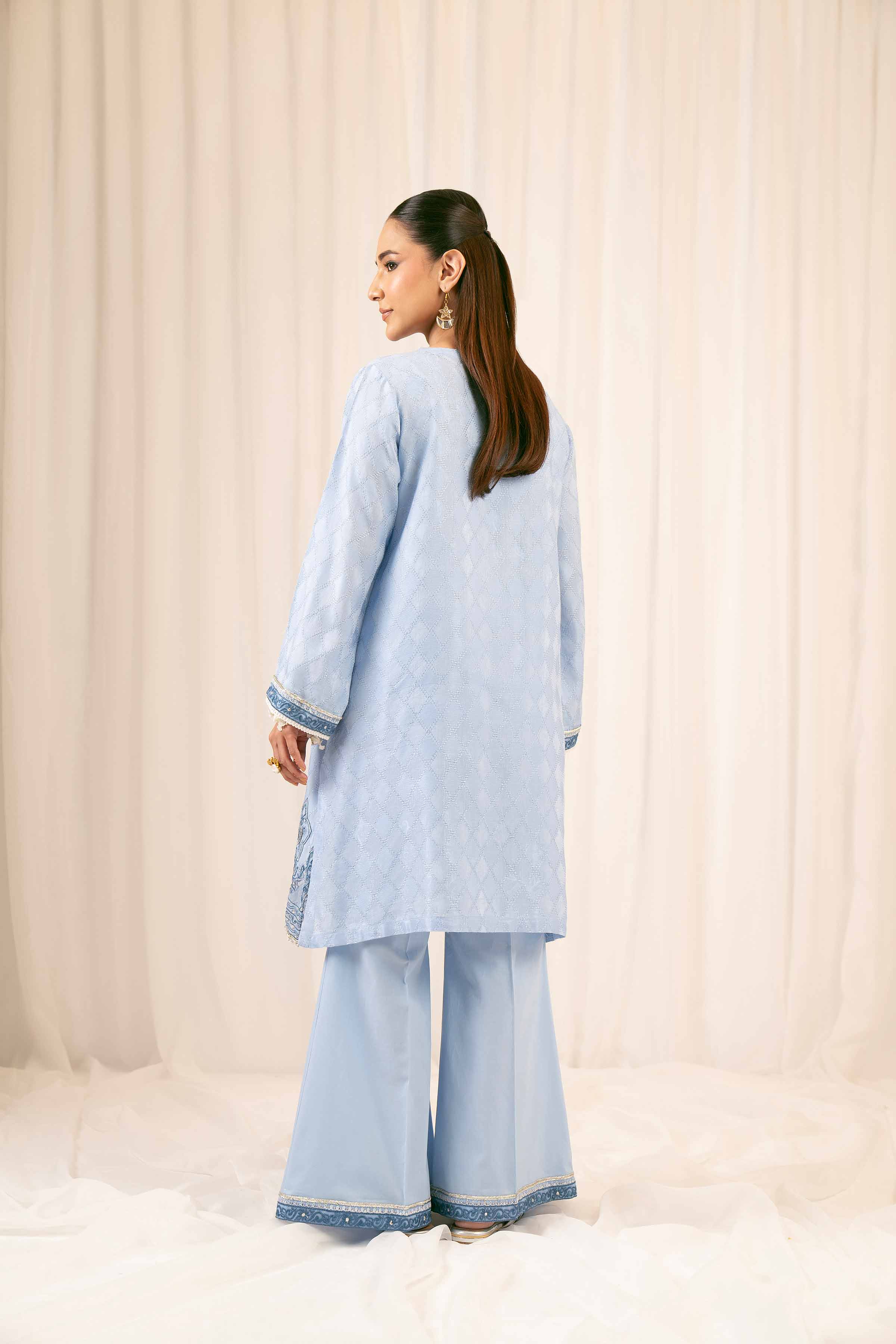 NishatUK - Blue Embroidered Jacquard 2-piece ready to wear Dress