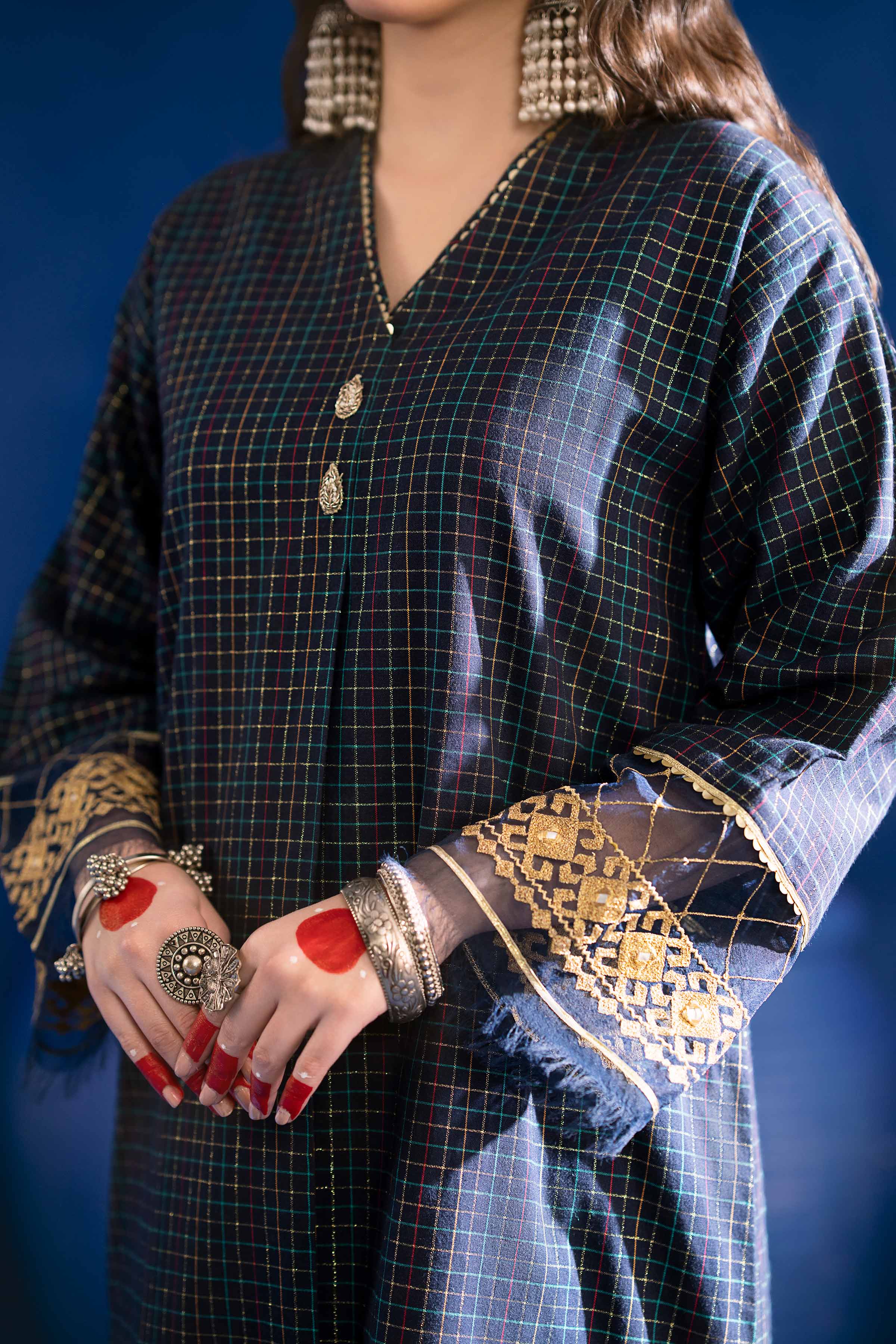 NishatUK - Brown Embroidered Yarn Dyed 1-piece ready to wear Shirt