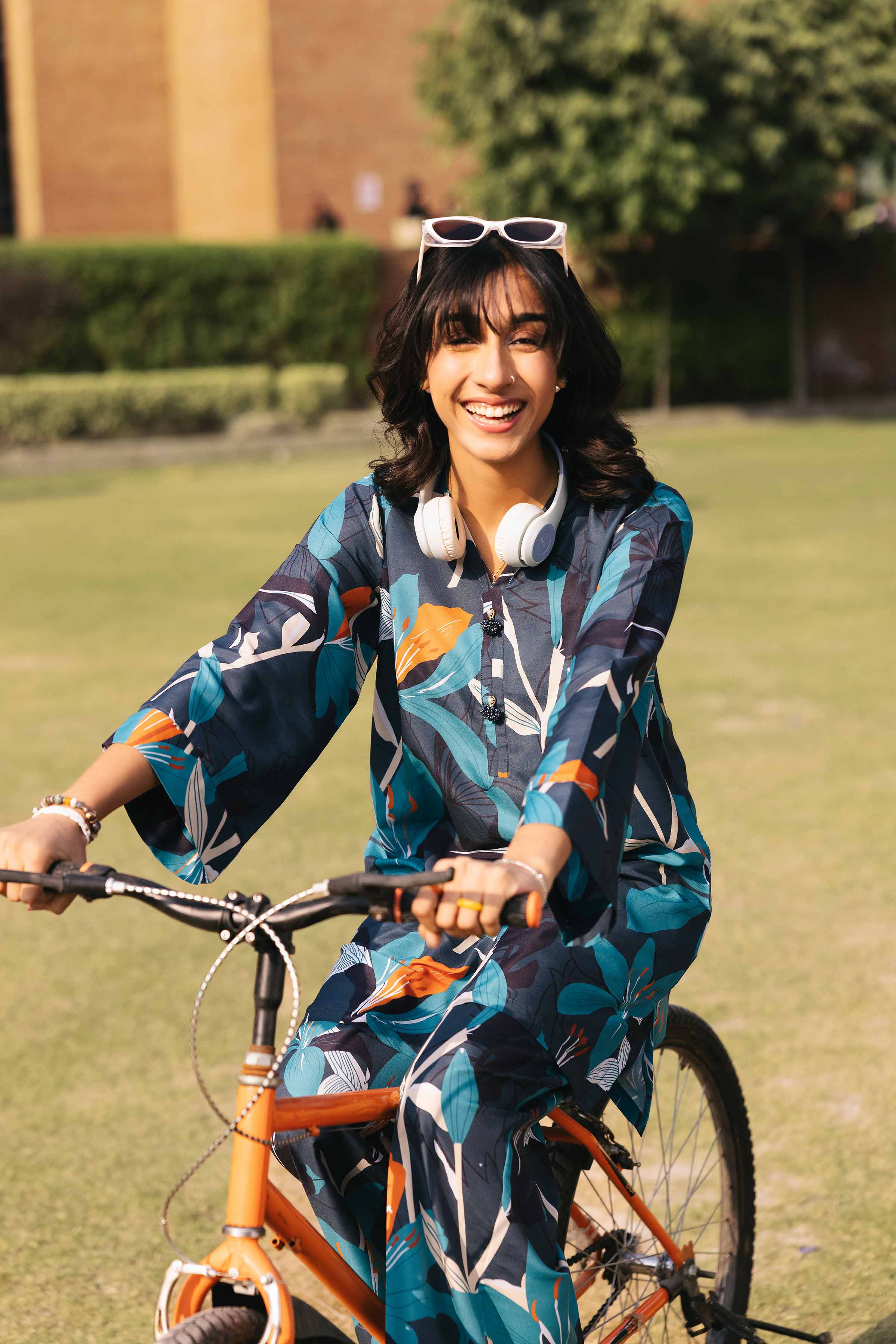 NishatUK - Brown Printed Crepe 2-piece ready to wear Dress