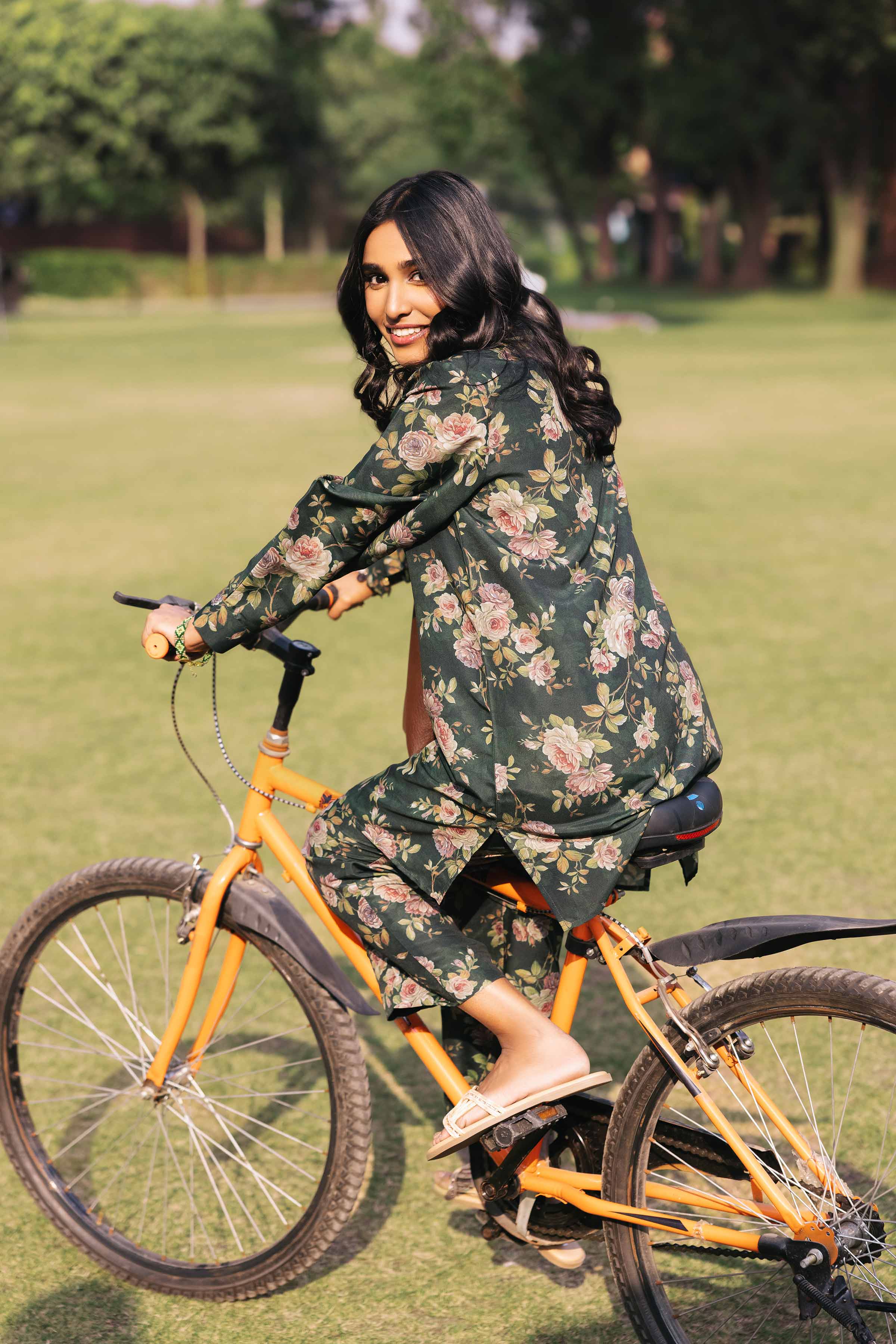 NishatUK - Brown Printed Crepe 2-piece ready to wear Dress