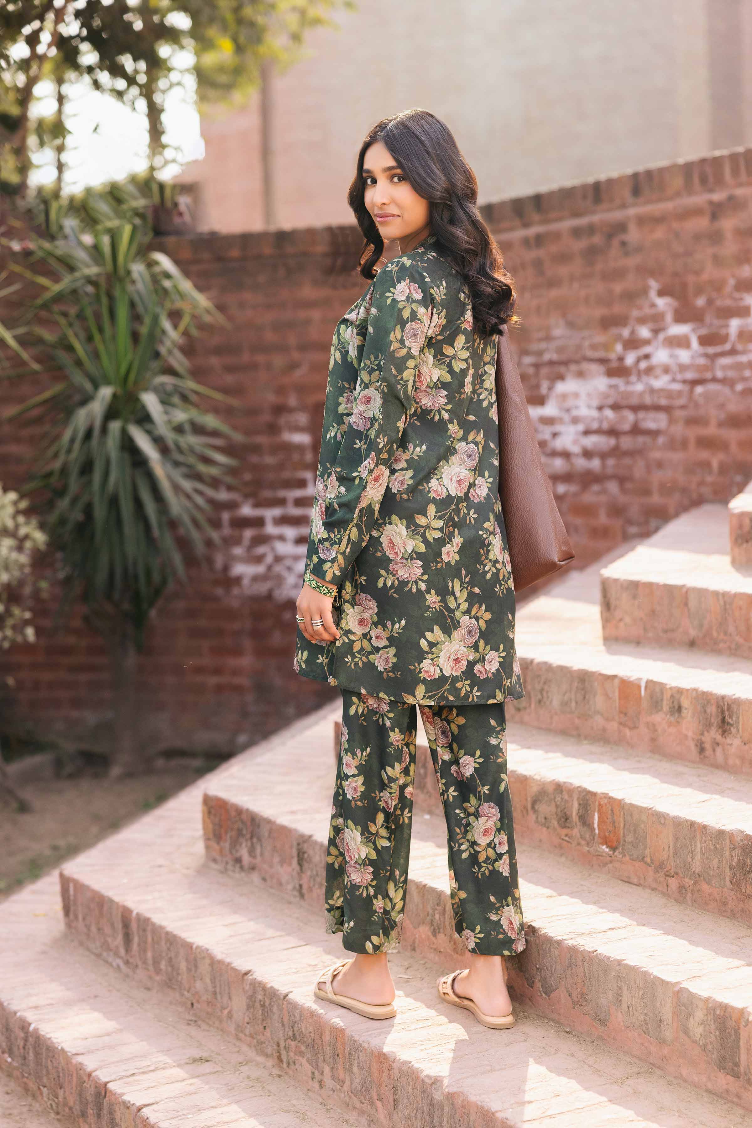 NishatUK - Brown Printed Crepe 2-piece ready to wear Dress