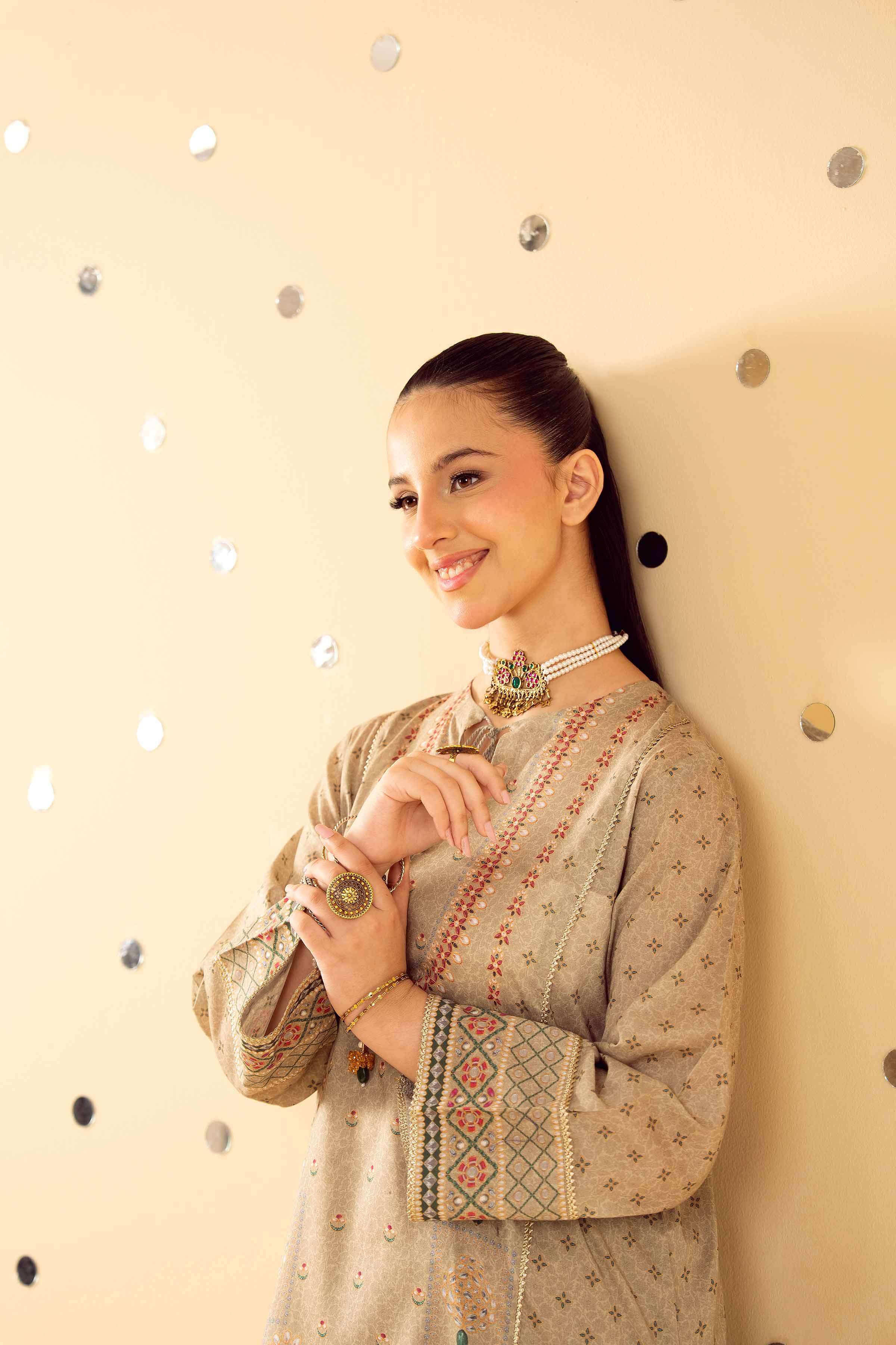 NishatUK - Grey Printed Lawn 2-piece ready to wear Dress