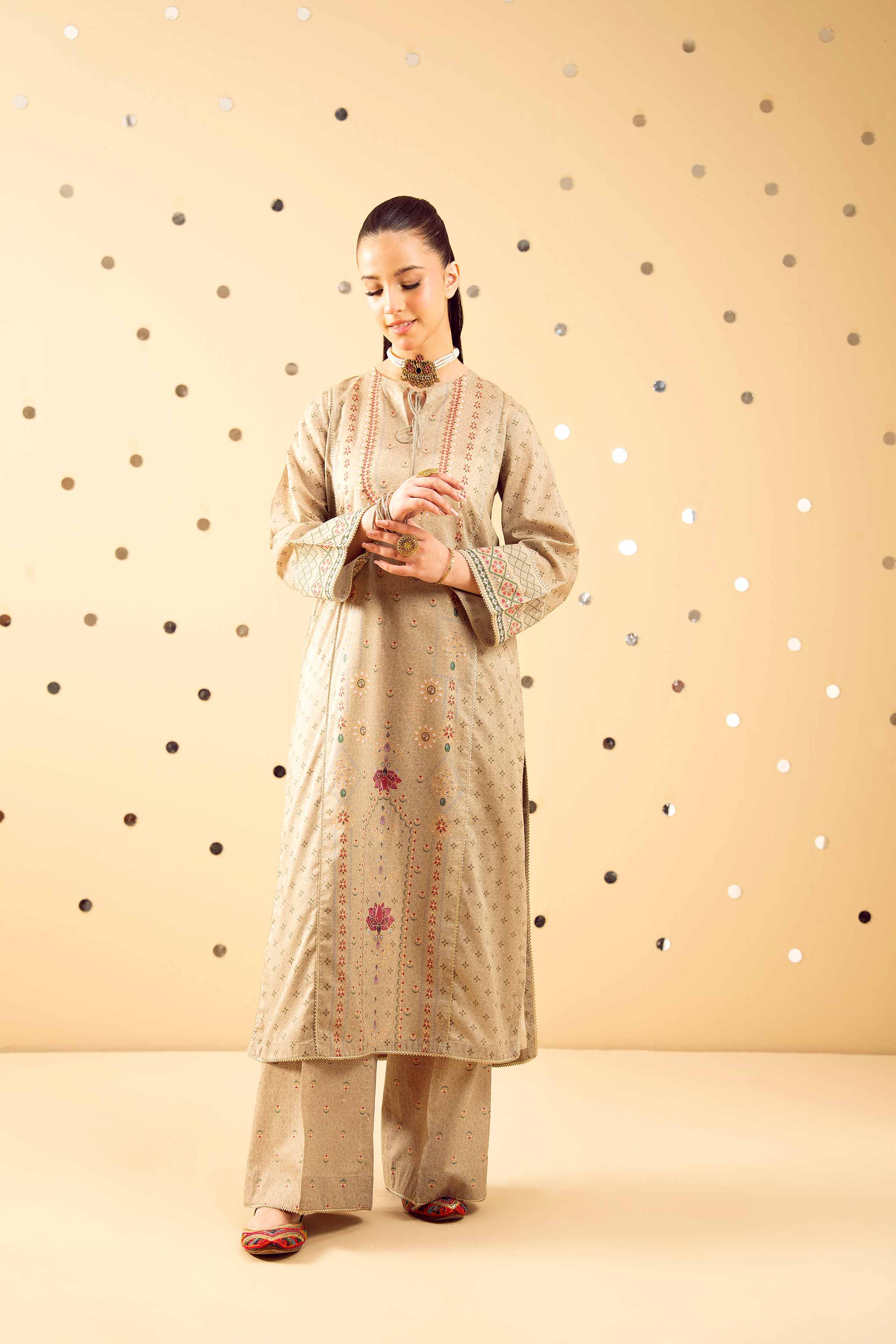 NishatUK - Grey Printed Lawn 2-piece ready to wear Dress