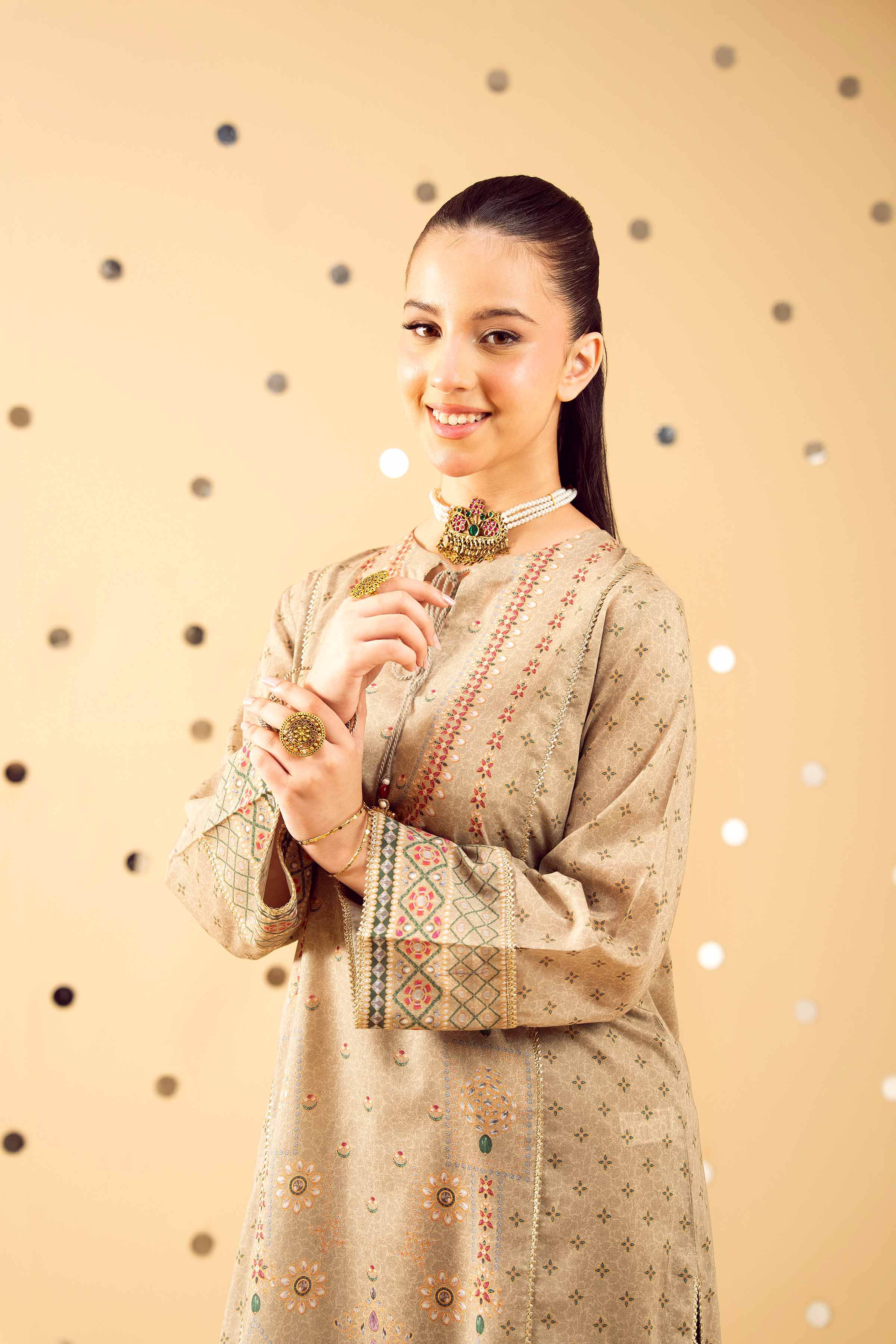 NishatUK - Grey Printed Lawn 2-piece ready to wear Dress