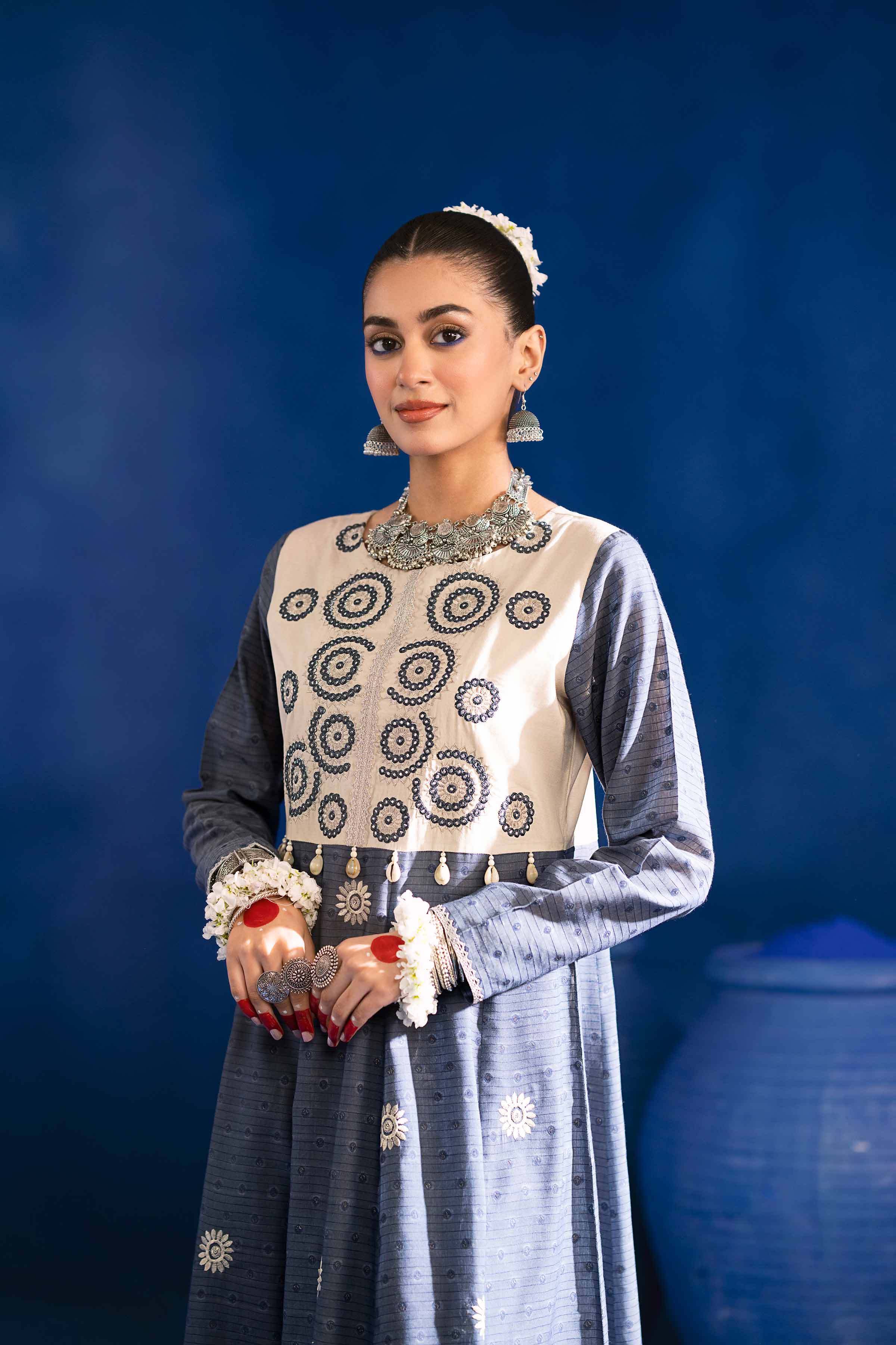 NishatUK - Brown Embroidered Jacquard 2-piece ready to wear Dress