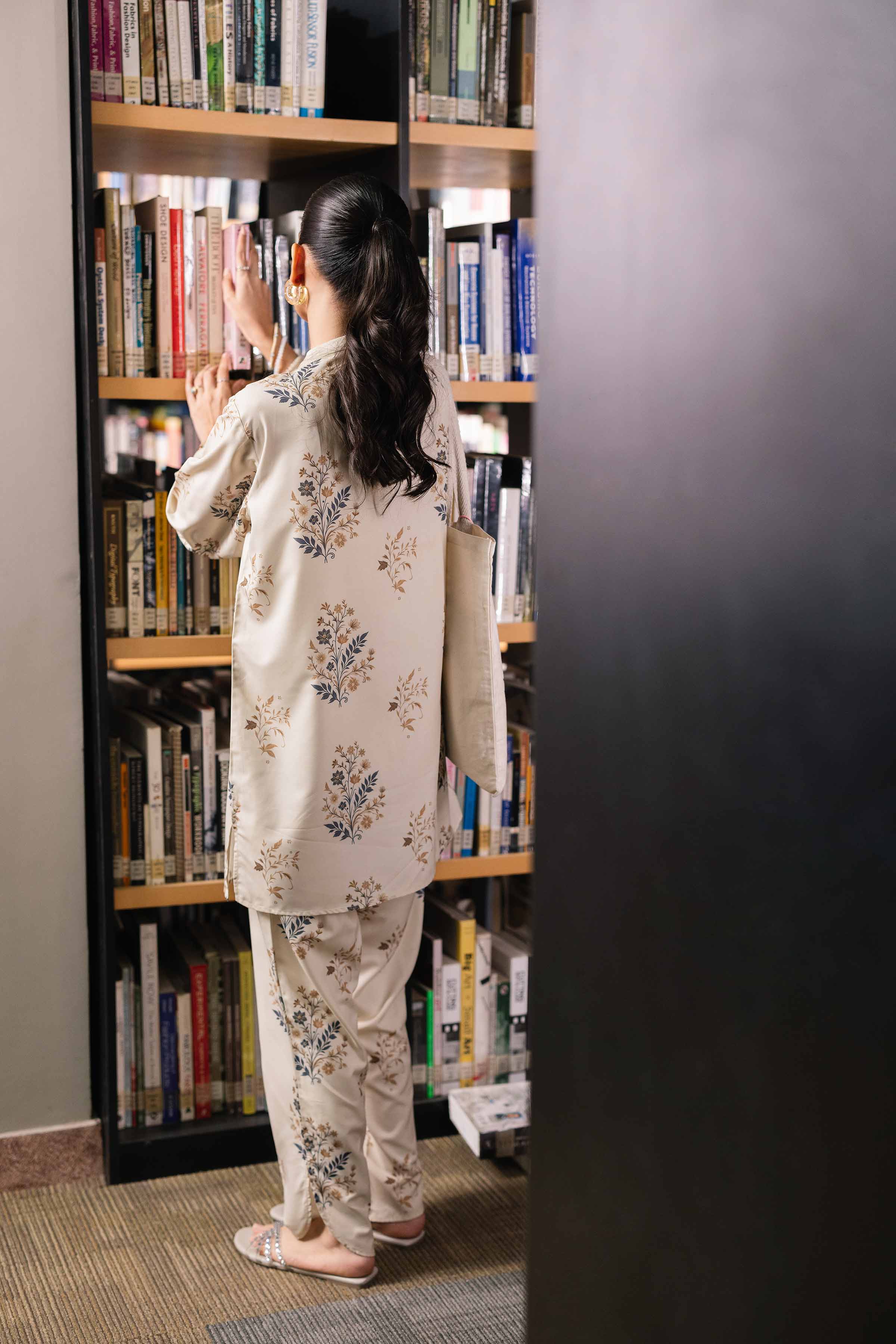 NishatUK - Brown Printed Silk 2-piece ready to wear Dress