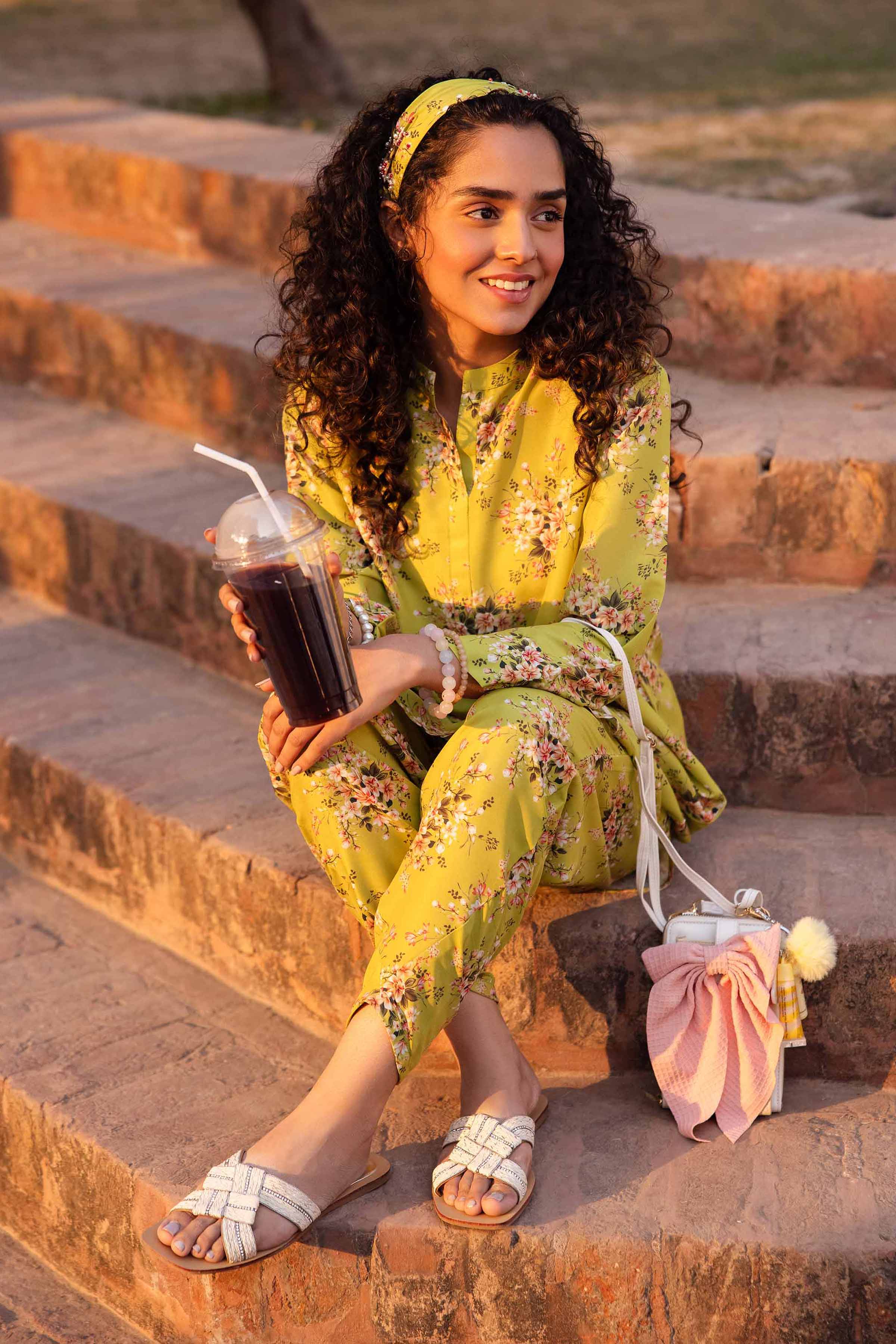 NishatUK - Brown Printed Lawn 2-piece ready to wear Dress