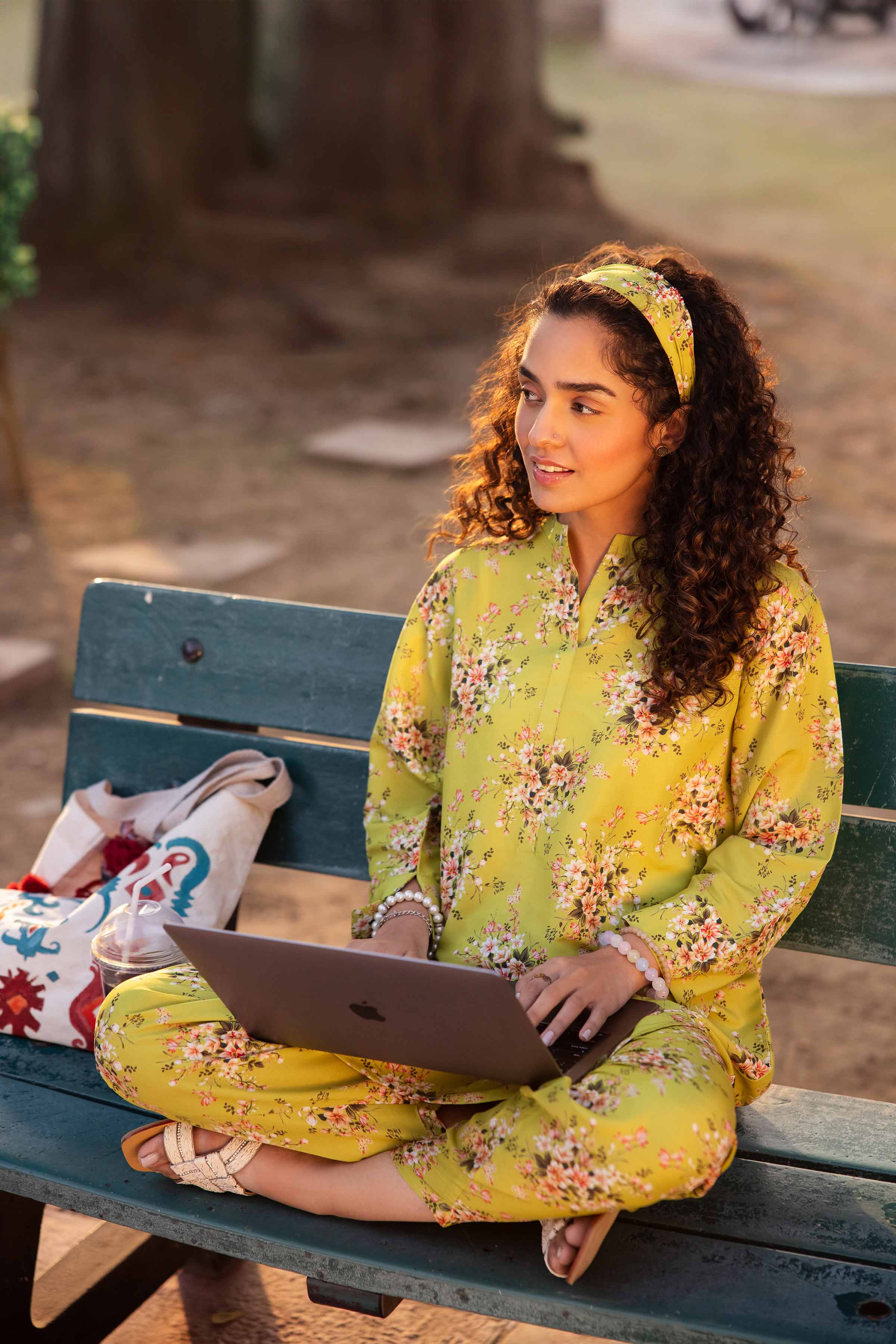 NishatUK - Brown Printed Lawn 2-piece ready to wear Dress