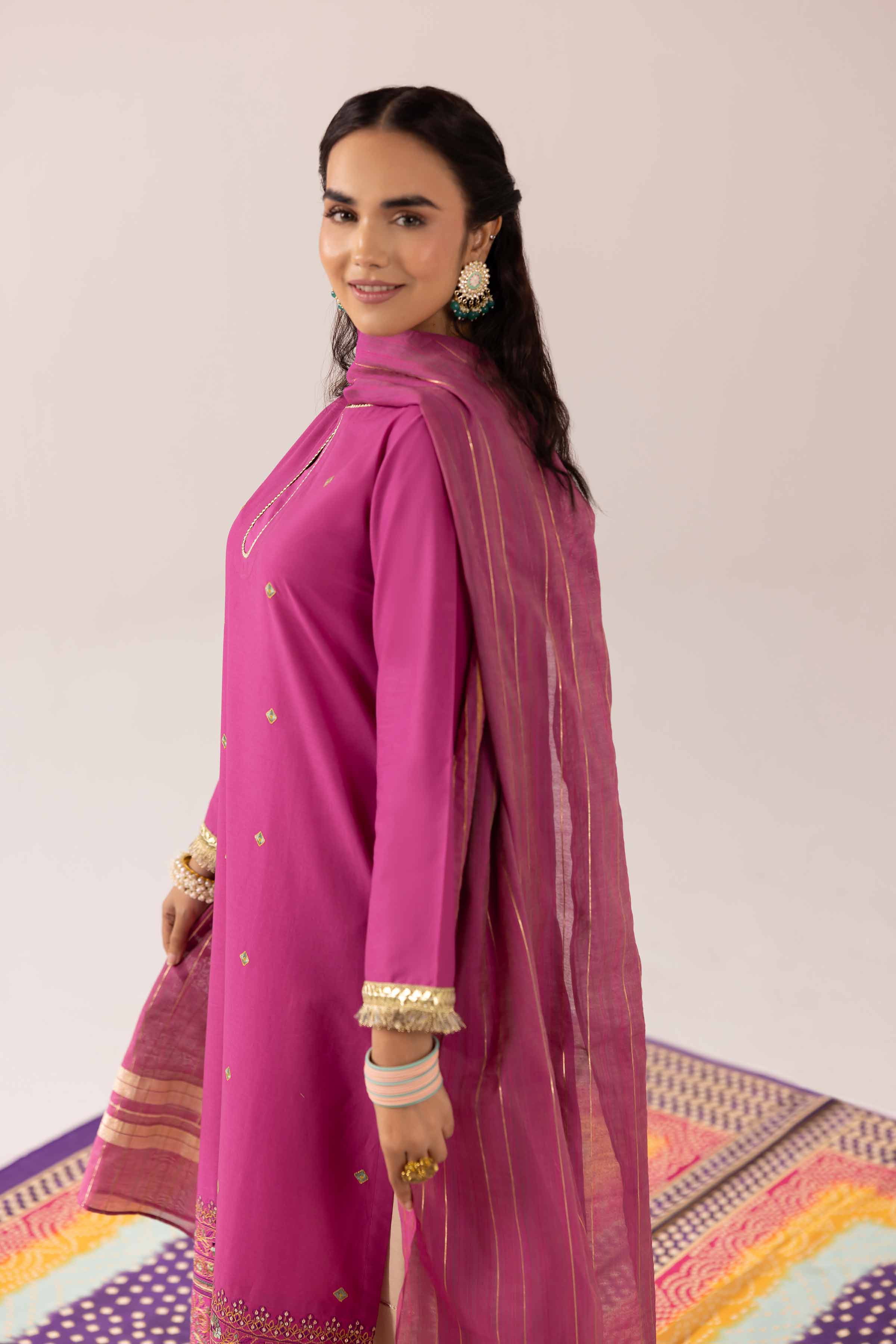 NishatUK - Purple Embroidered Cambric 2-piece ready to wear Dress