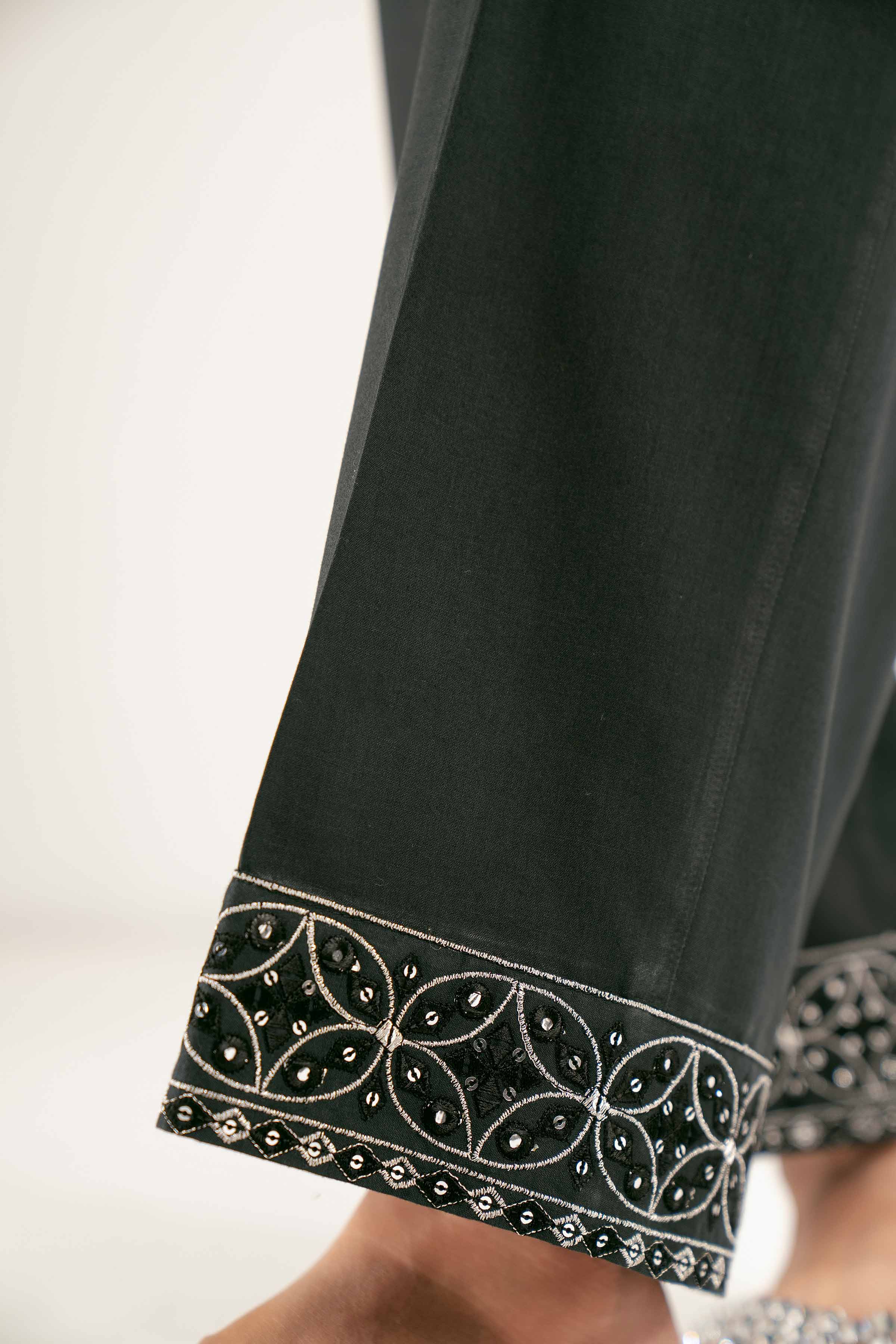 NishatUK - Brown Embroidered Cambric 1-piece ready to wear Trouser