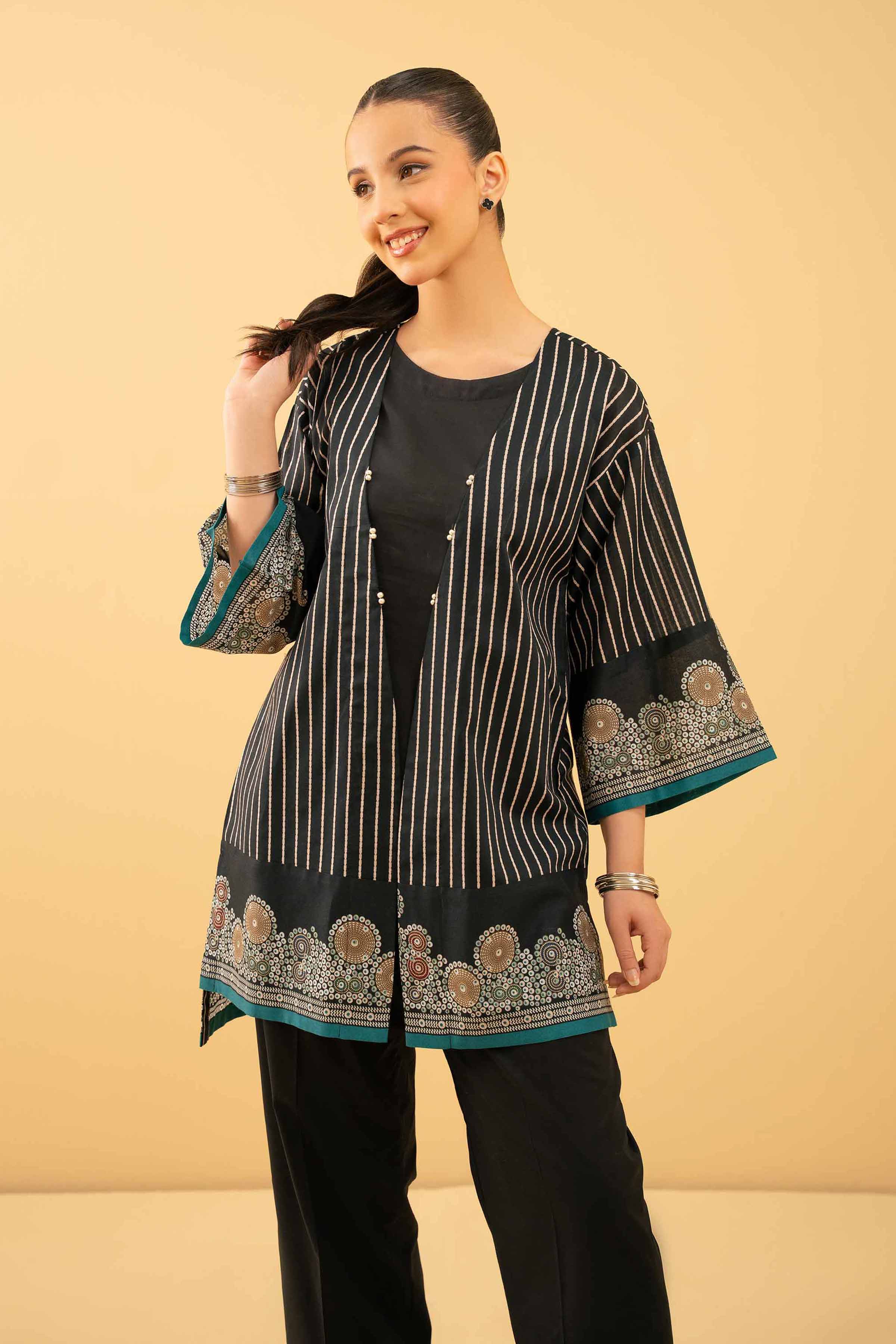 NishatUK - Black Printed Lawn 1-piece ready to wear Shirt