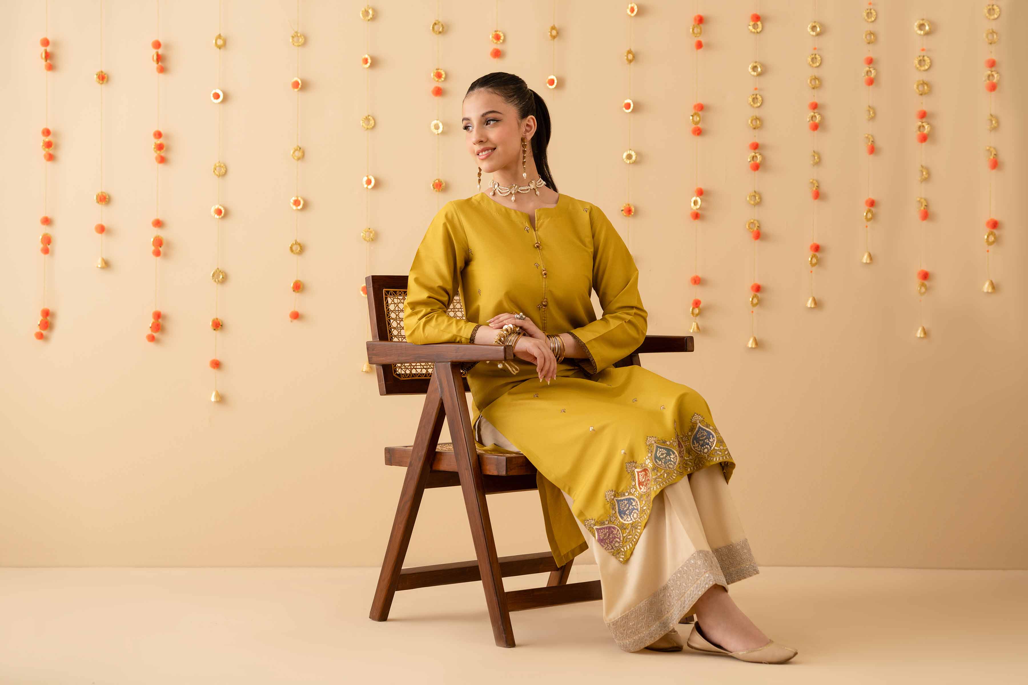 NishatUK - Olive Green Embroidered Cambric 1-piece ready to wear Shirt