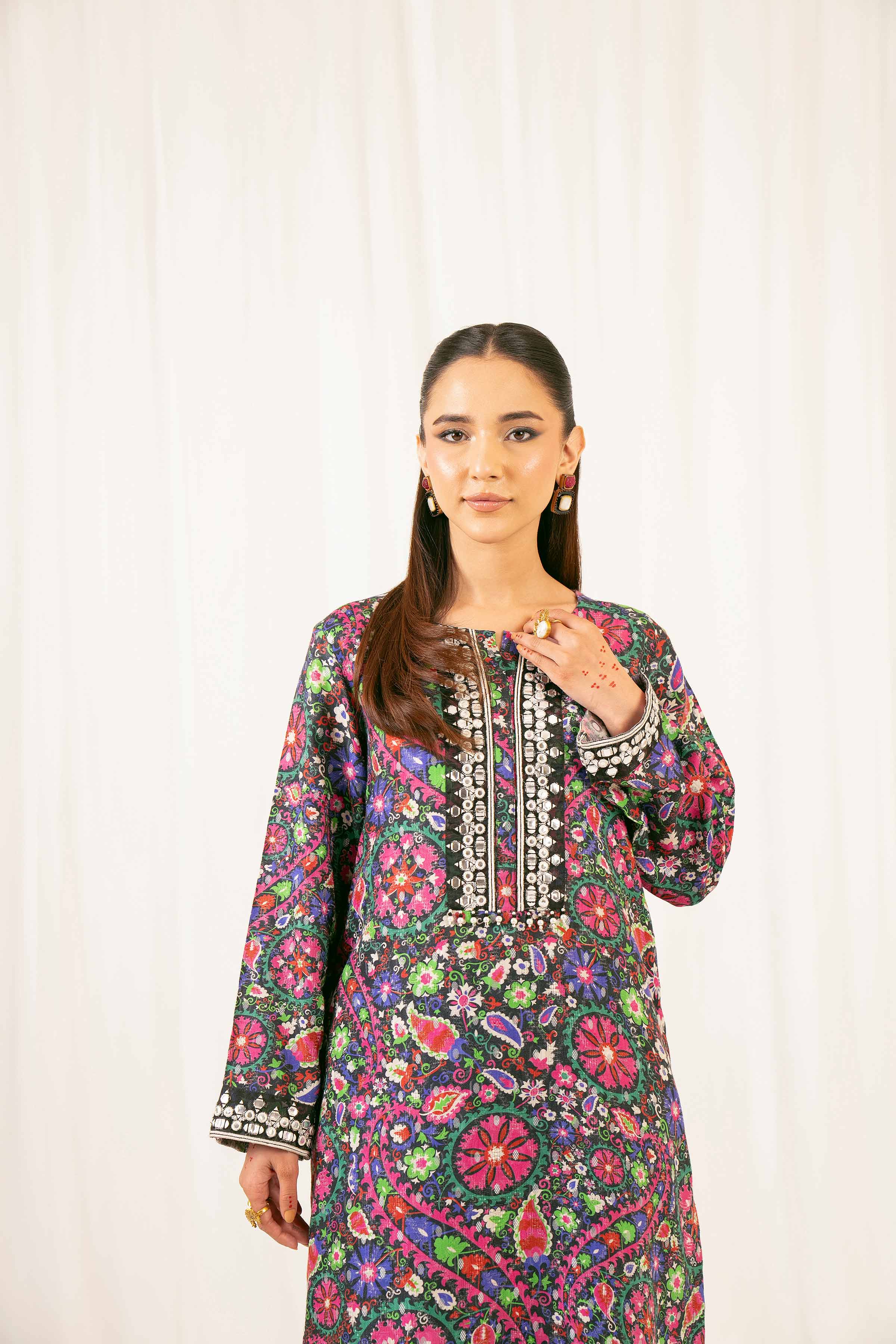 NishatUK - Multi Embroidered Jacquard 2-piece ready to wear Dress
