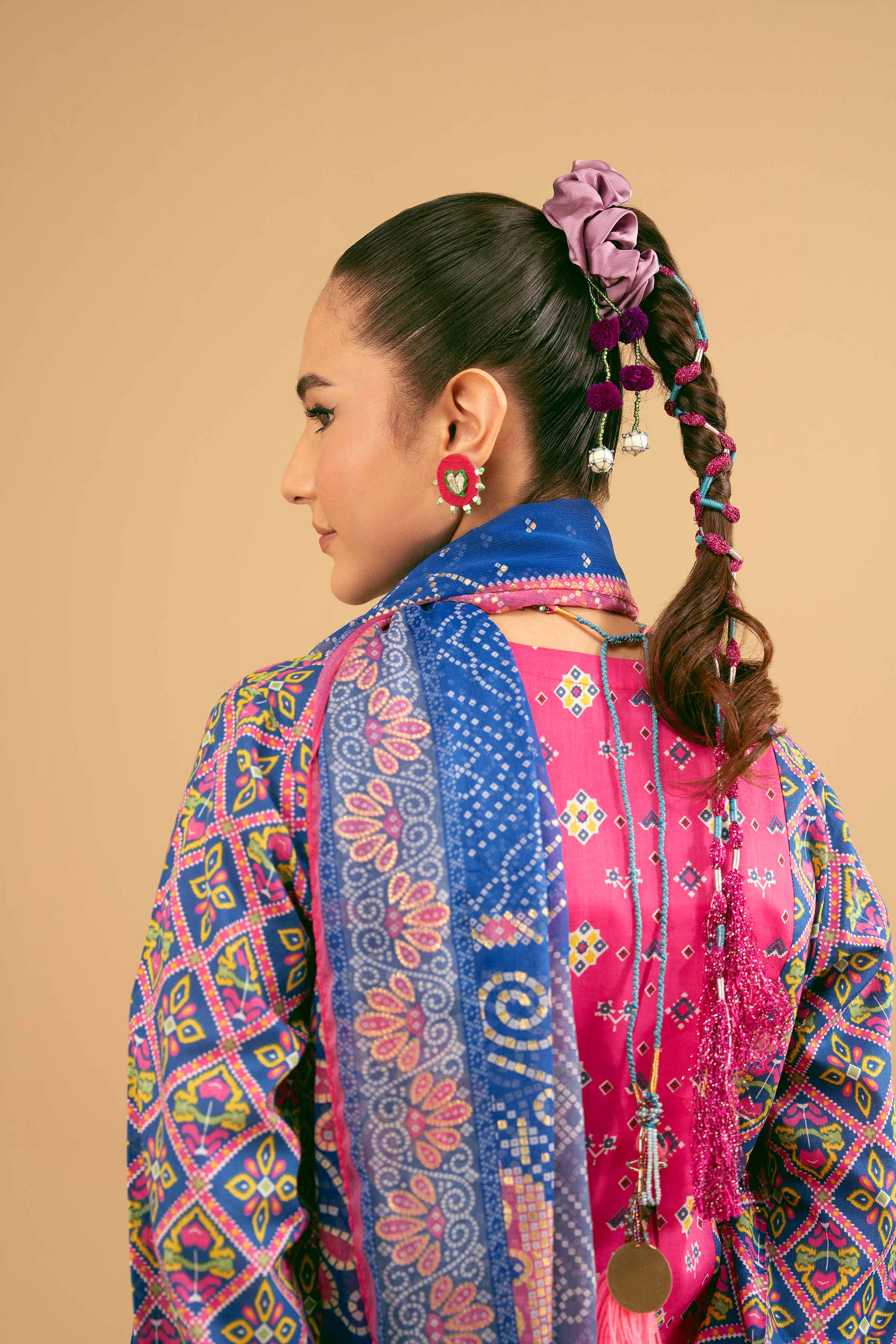 NishatUK - Peach Embroidered Lawn 3-piece ready to wear Suit