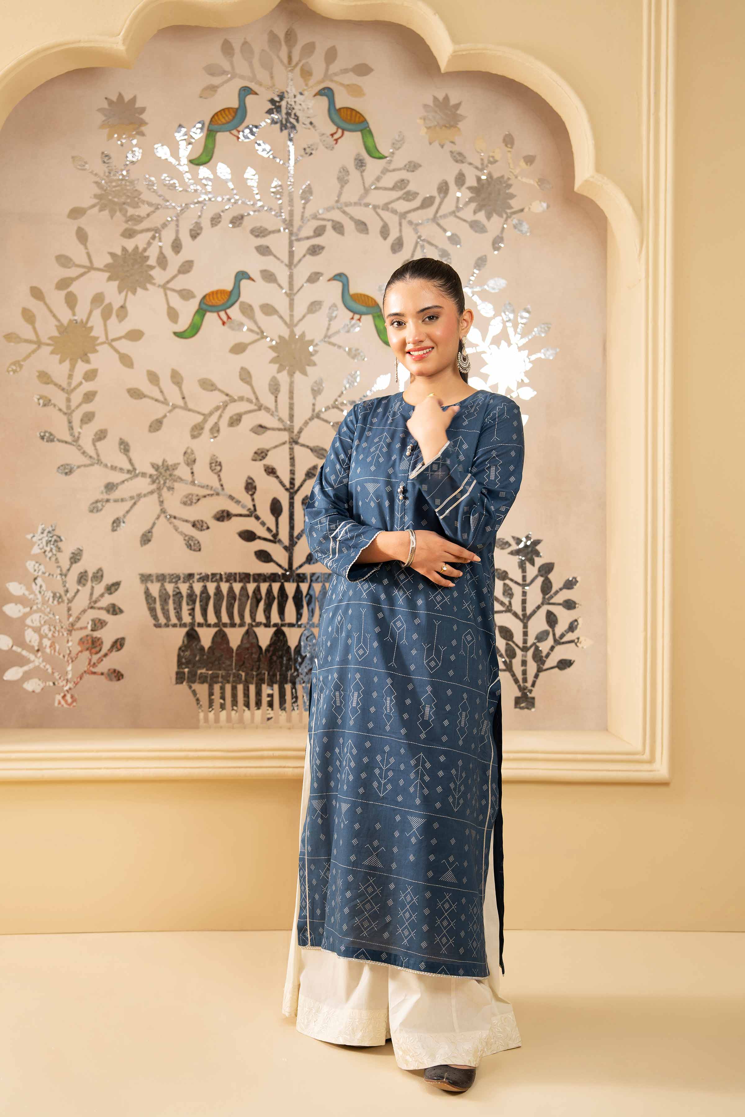 NishatUK - Blue Printed Lawn 1-piece ready to wear Shirt