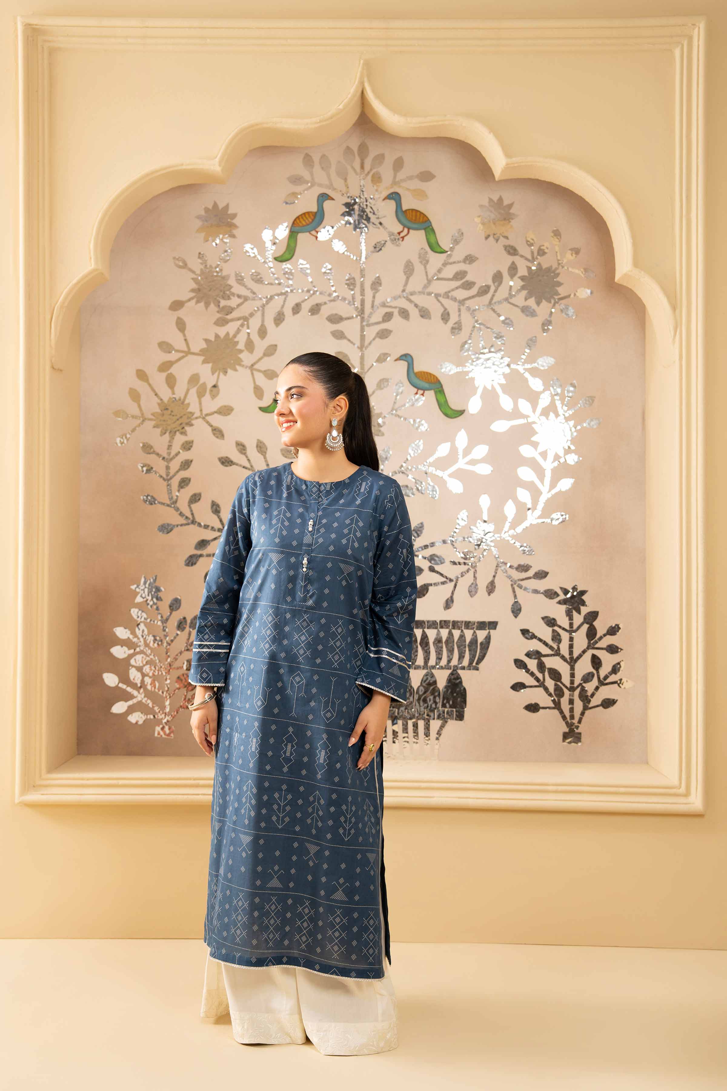 NishatUK - Blue Printed Lawn 1-piece ready to wear Shirt