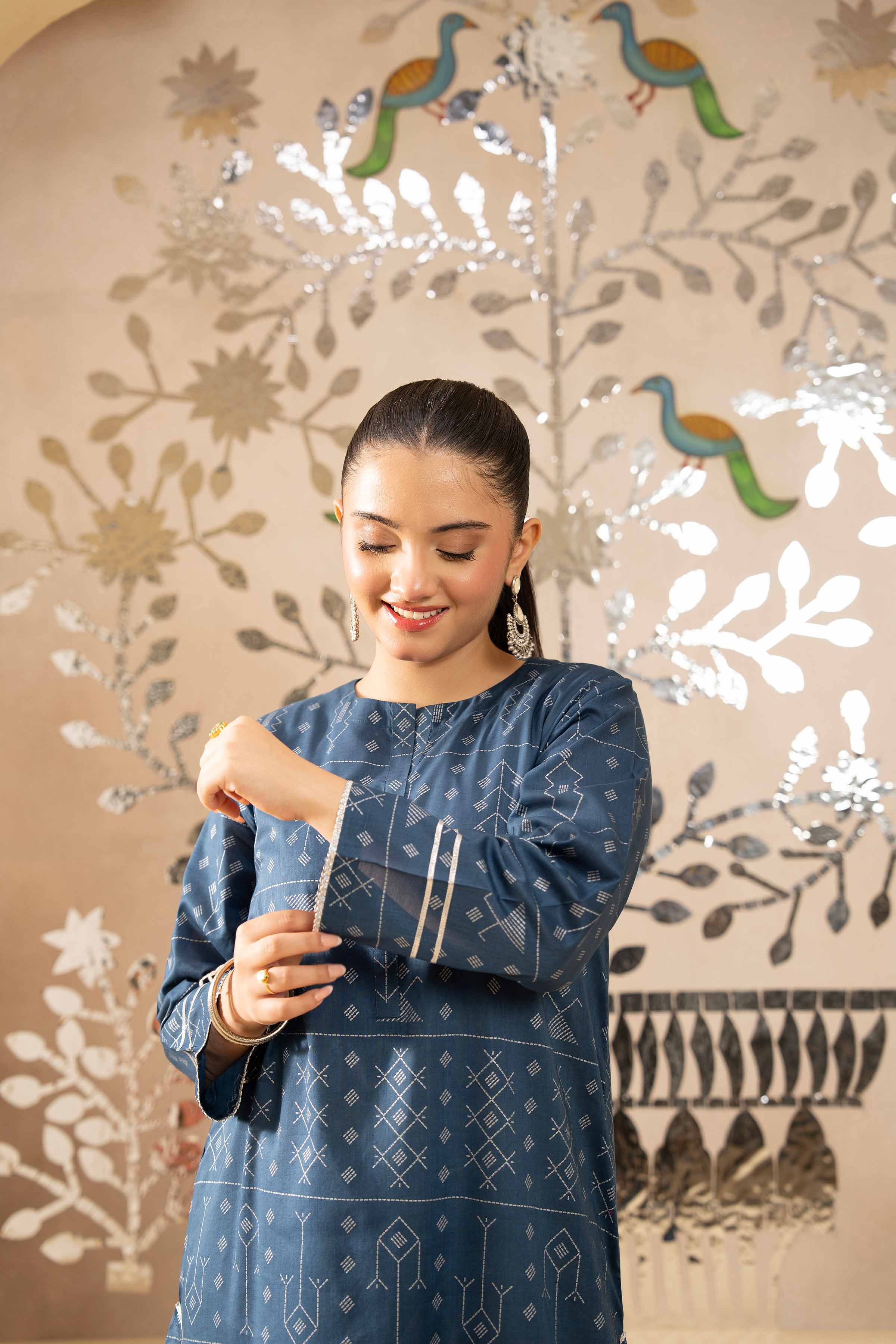 NishatUK - Blue Printed Lawn 1-piece ready to wear Shirt