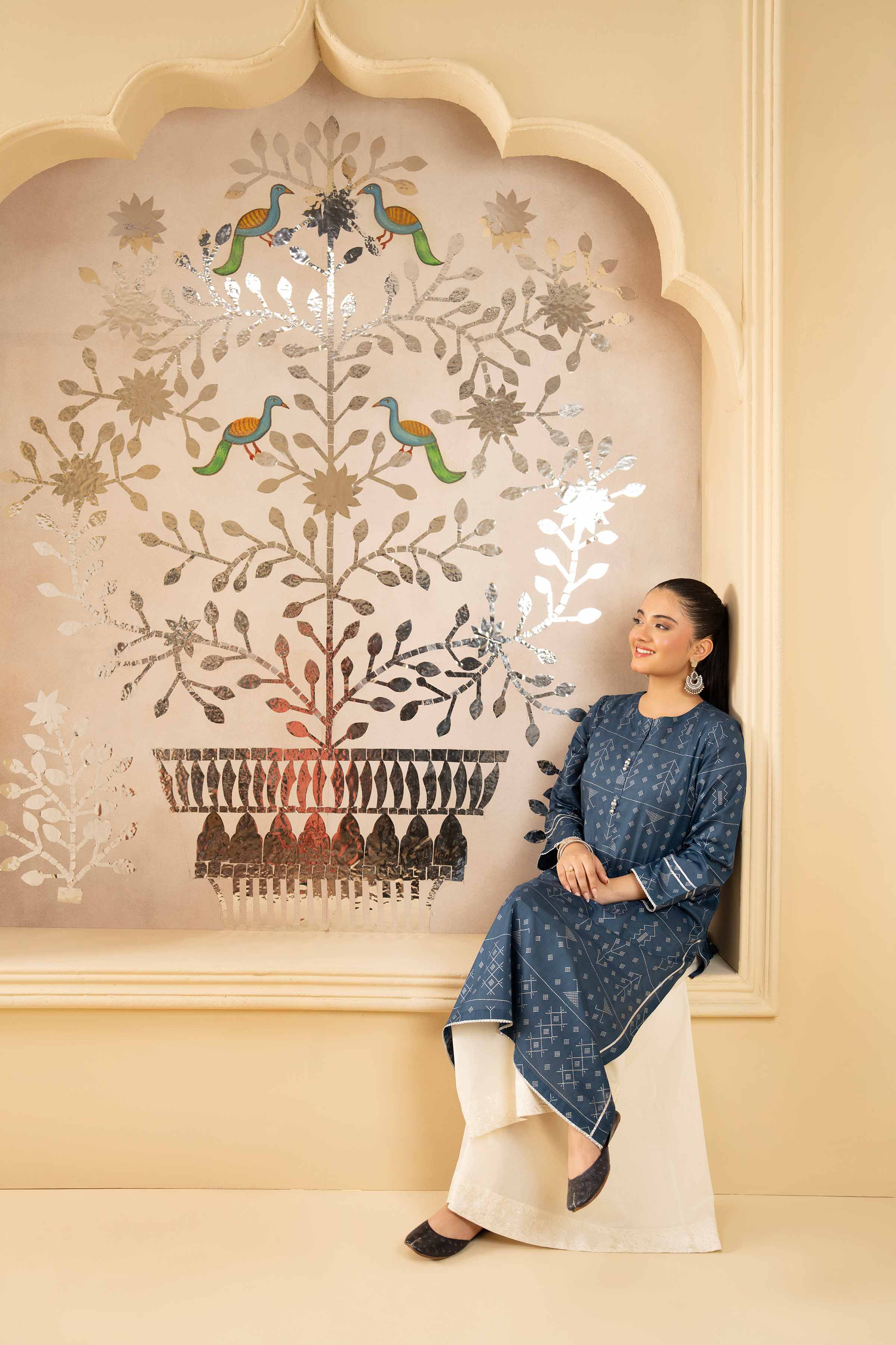 NishatUK - Blue Printed Lawn 1-piece ready to wear Shirt