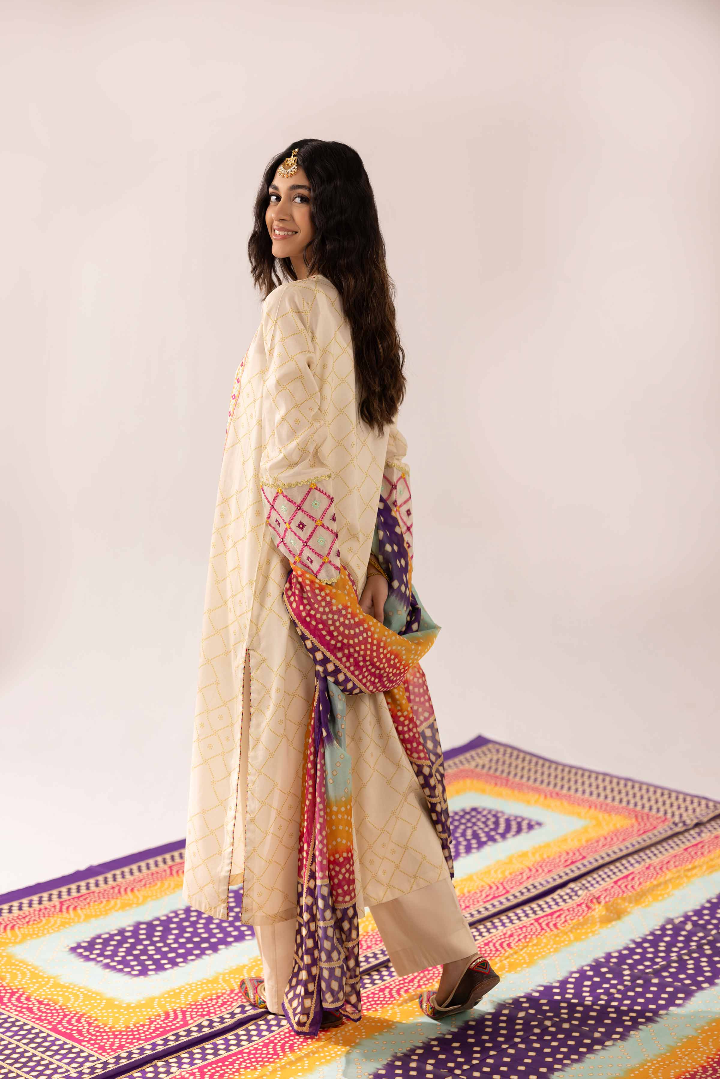 NishatUK - Brown Embroidered Lawn 3-piece ready to wear Suit