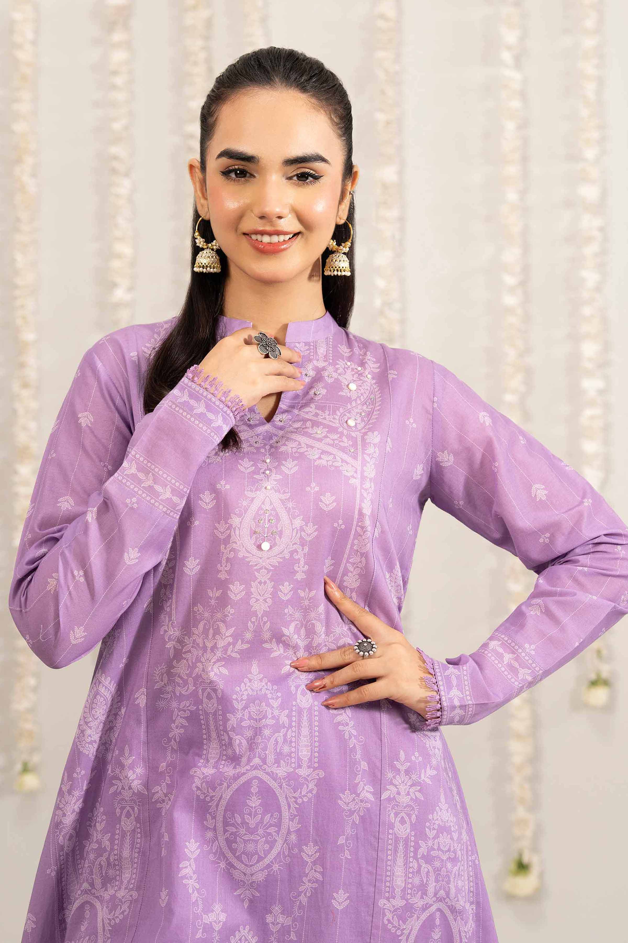 NishatUK - Purple Printed Lawn 2-piece ready to wear Dress
