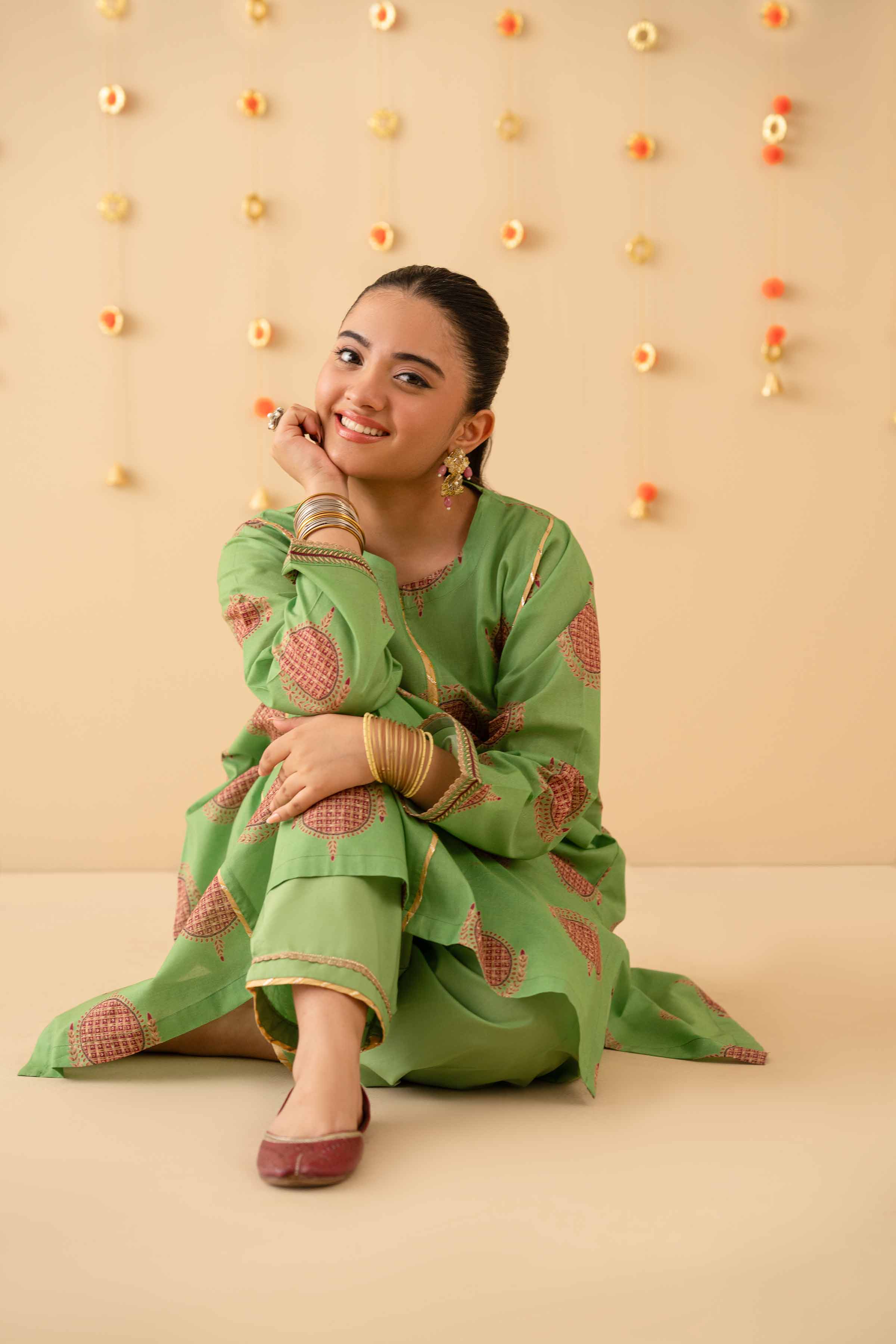 NishatUK - Green Printed Lawn 2-piece ready to wear Dress