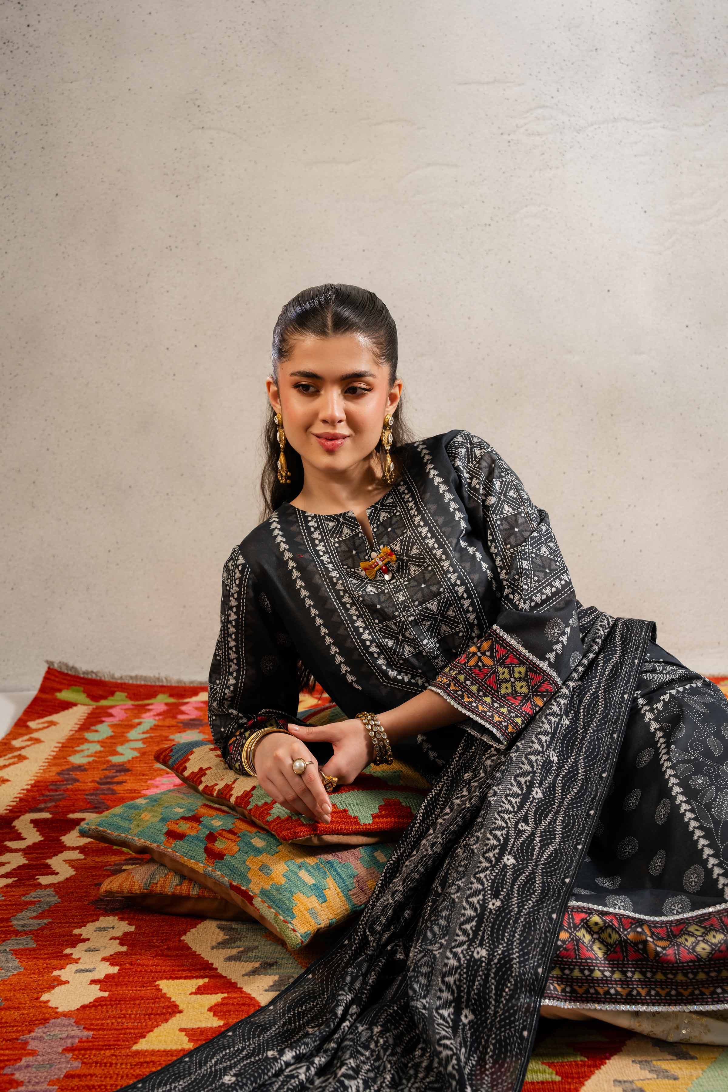 NishatUK - Brown Printed Lawn 2-piece ready to wear Dress