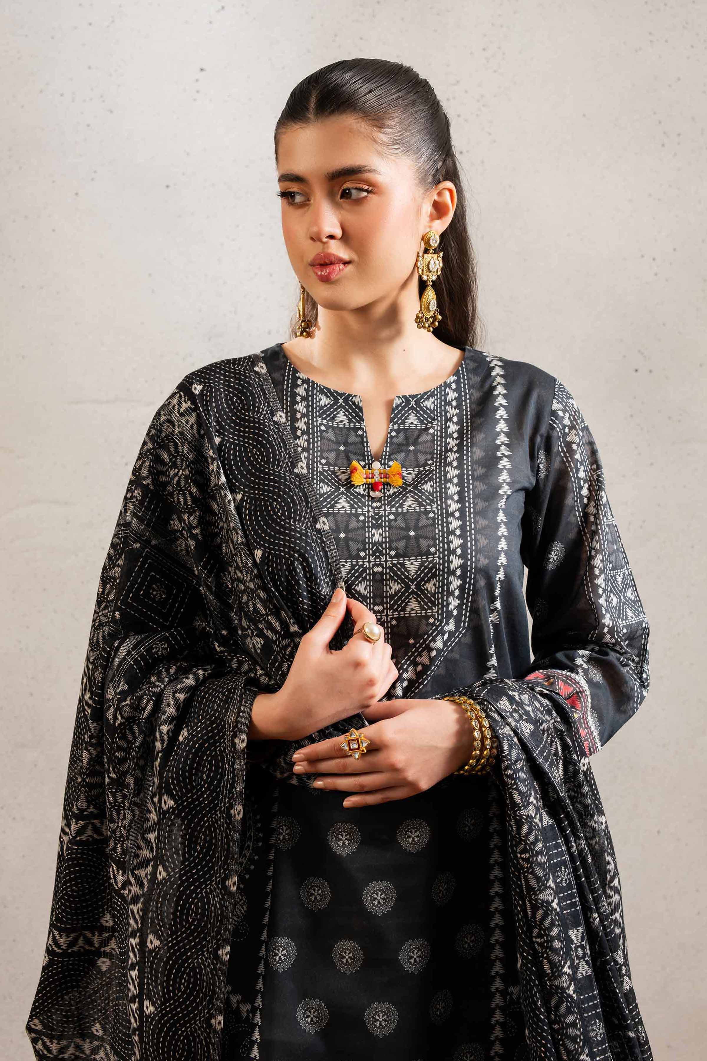 NishatUK - Brown Printed Lawn 2-piece ready to wear Dress