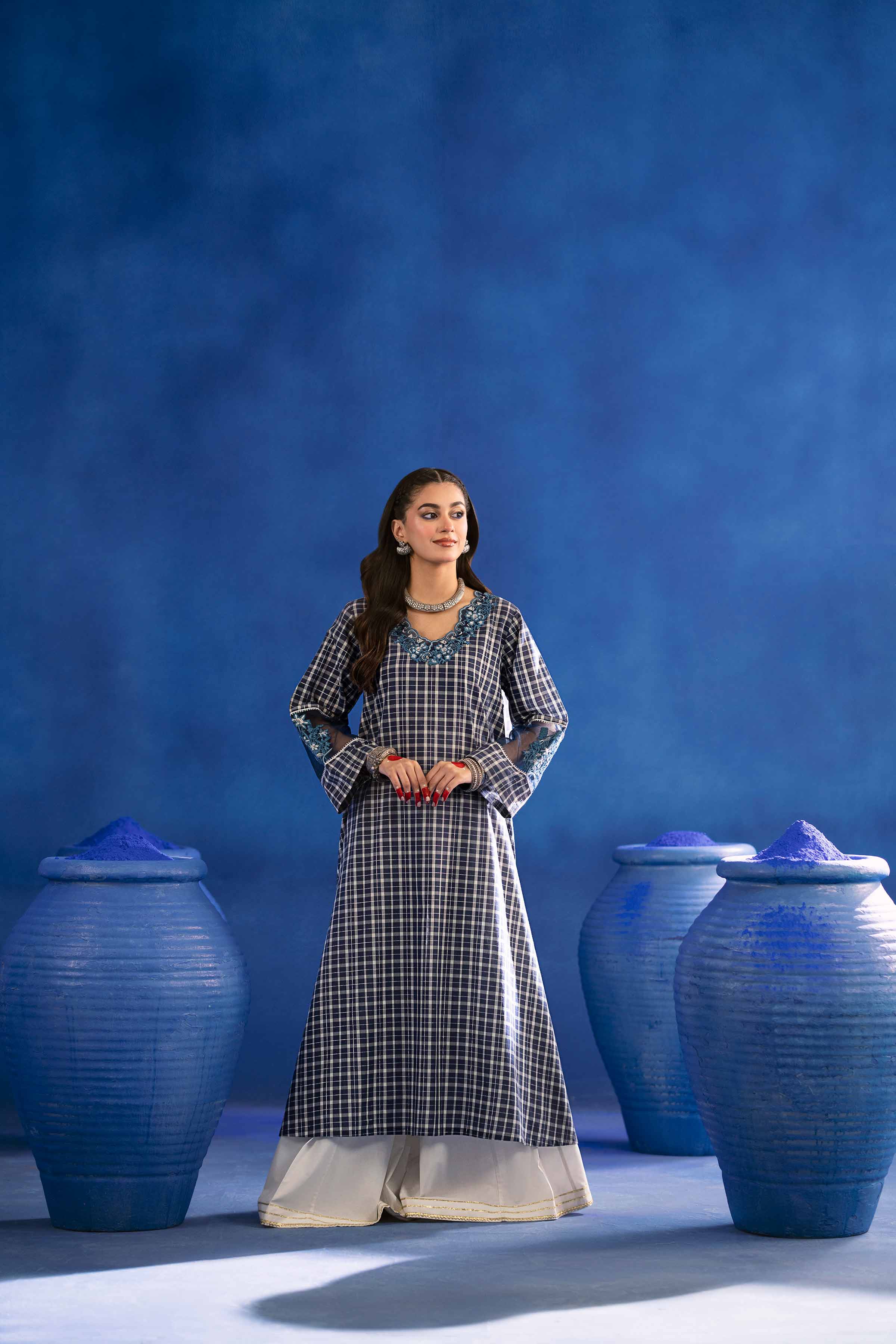 NishatUK - Brown Embroidered Yarn Dyed 1-piece ready to wear Shirt