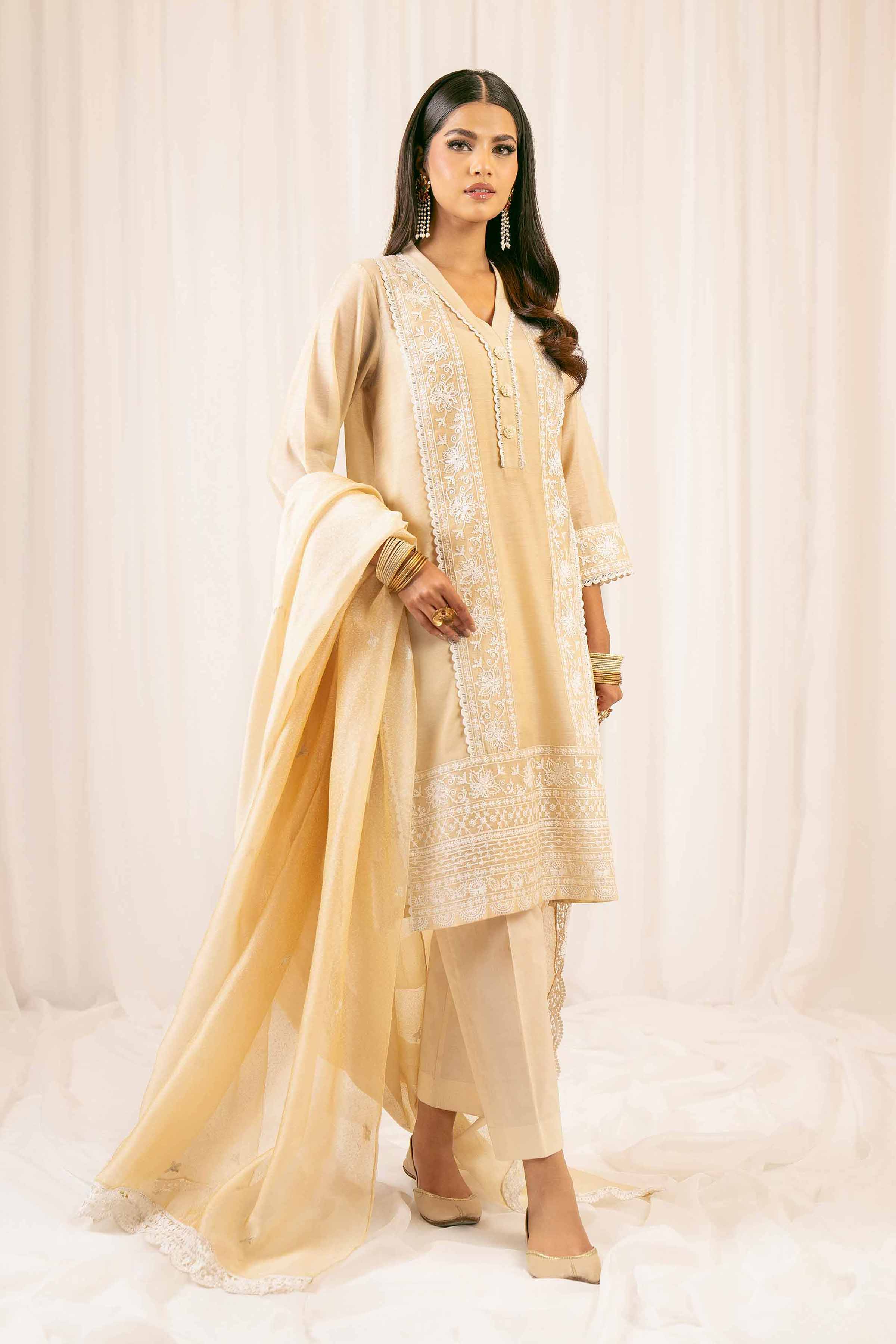 NishatUK - Skin Embroidered Chiffon 3-piece ready to wear Suit