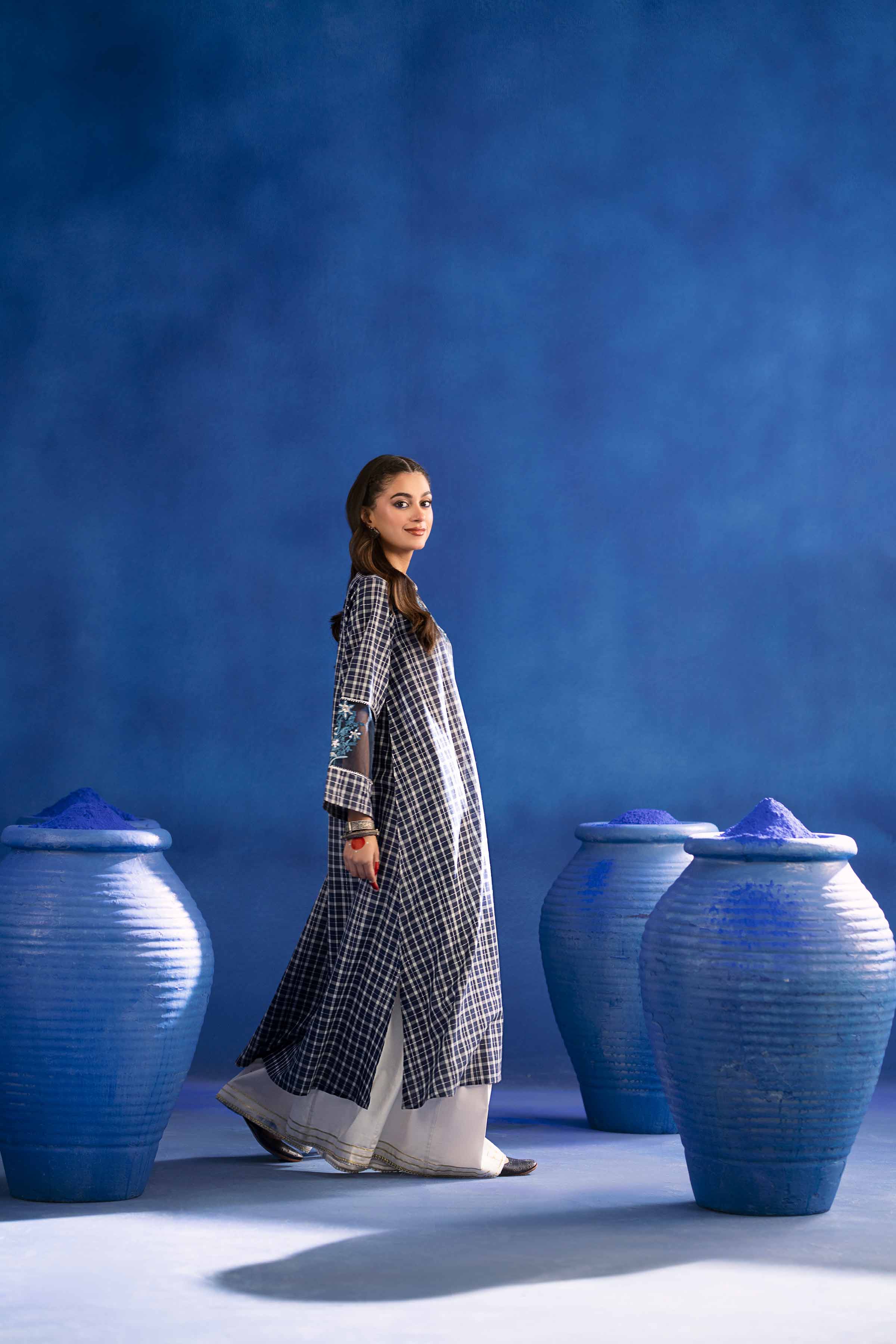 NishatUK - Brown Embroidered Yarn Dyed 1-piece ready to wear Shirt